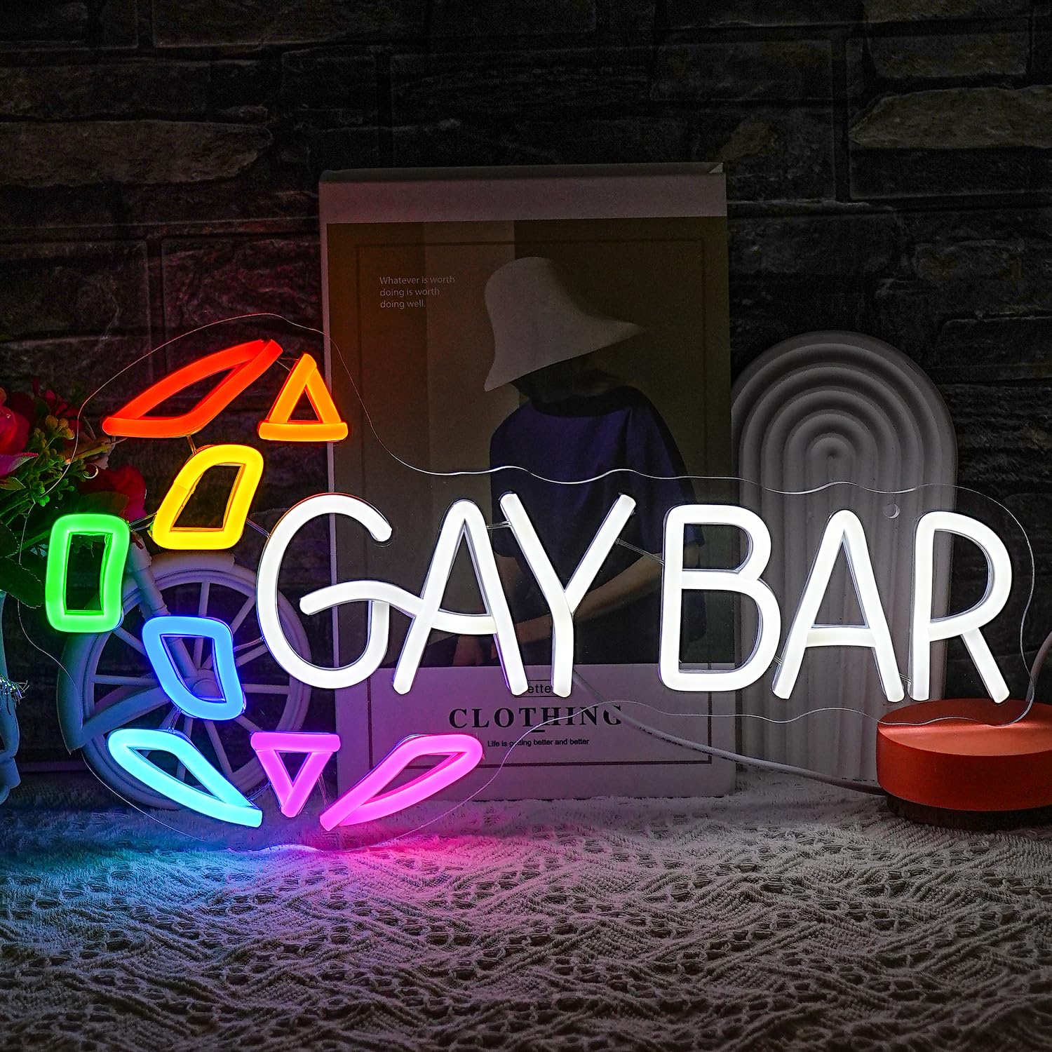 Bar Open Neon - Insegna LED Arcobaleno