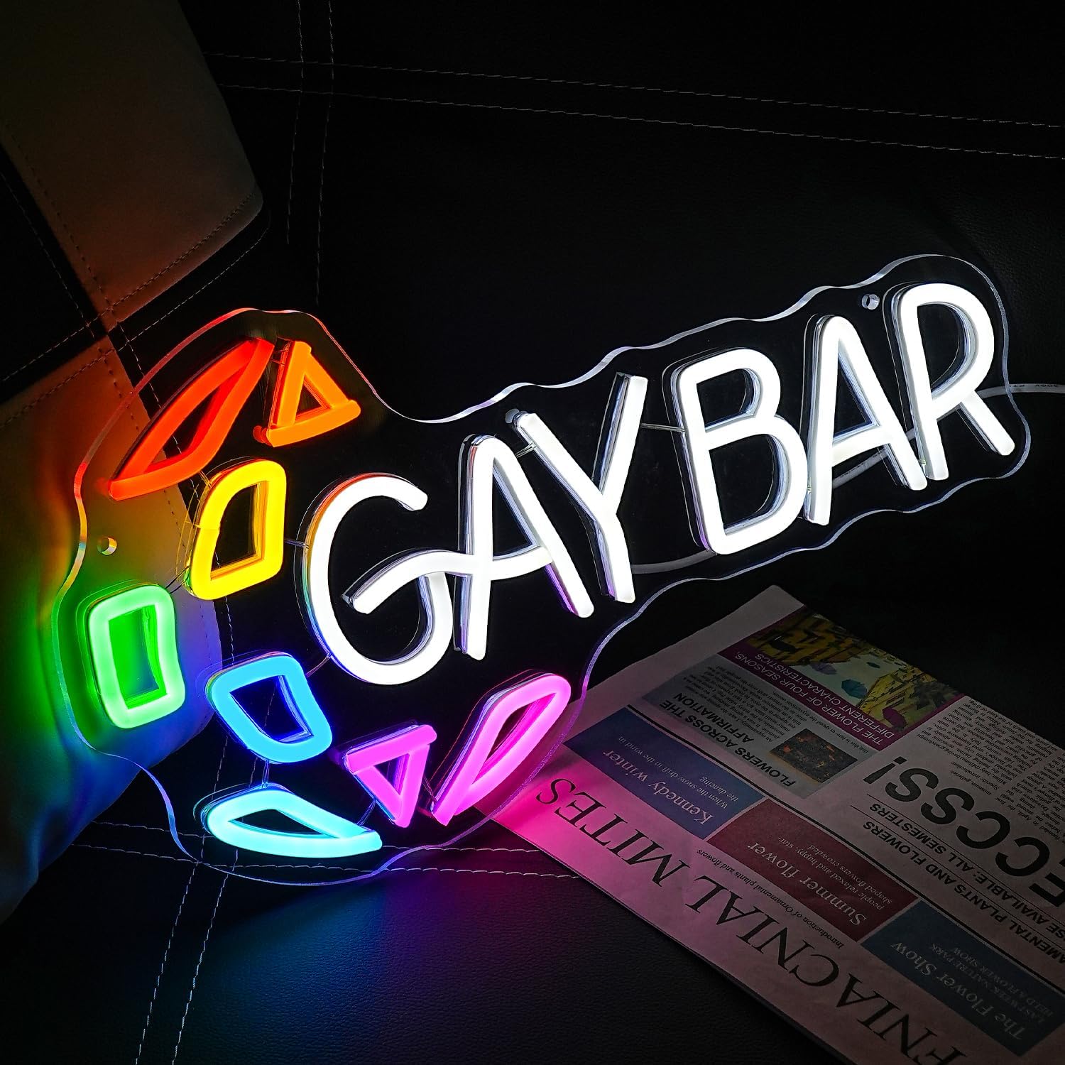 Bar Open Neon - Insegna LED Arcobaleno - immagine 4
