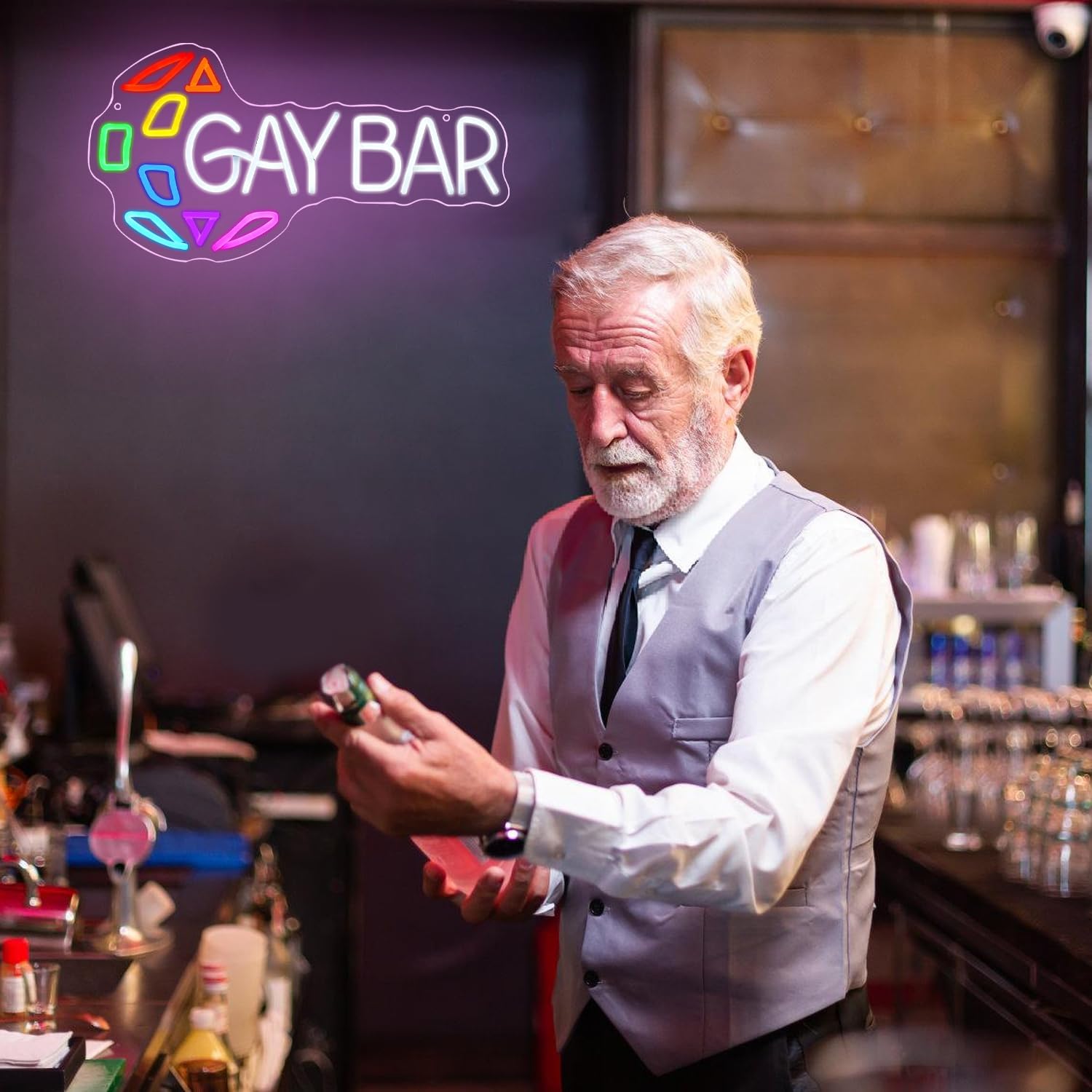 Bar Open Neon - Insegna LED Arcobaleno - immagine 7