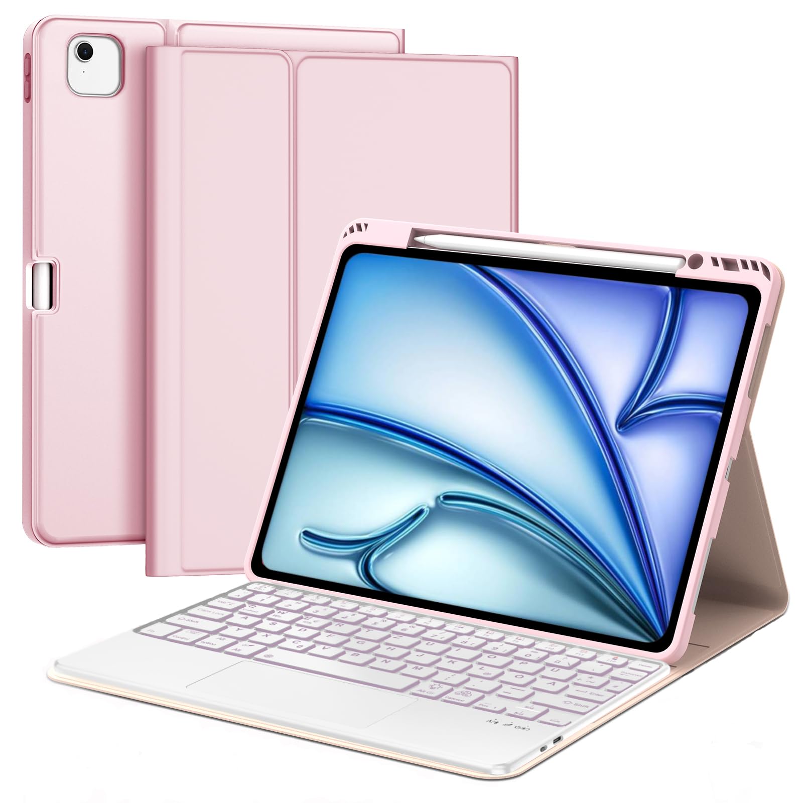 Winchking Custodia Tastiera Bluetooth per iPad Air 13" (M2) 2024