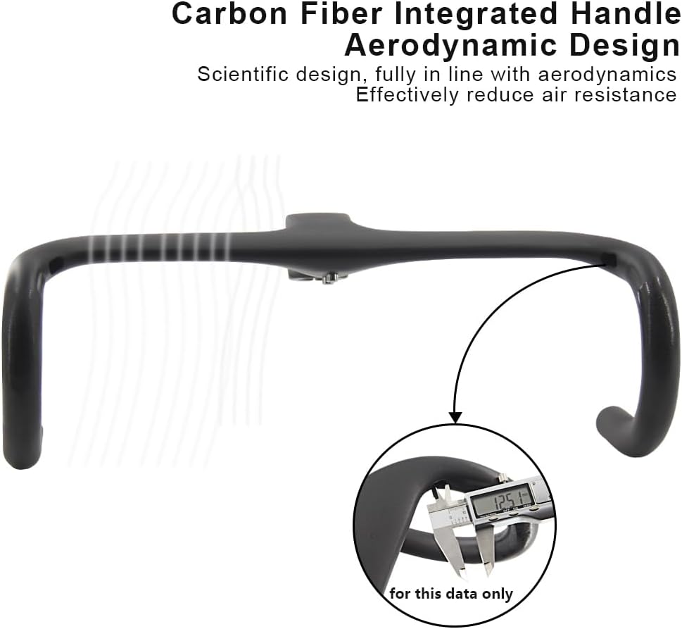 Alfa Pasca manubrio da corsa integrato 28.6mm manubrio bicicletta da corsa in carbonio 420 * 90mm manubrio - immagine 6