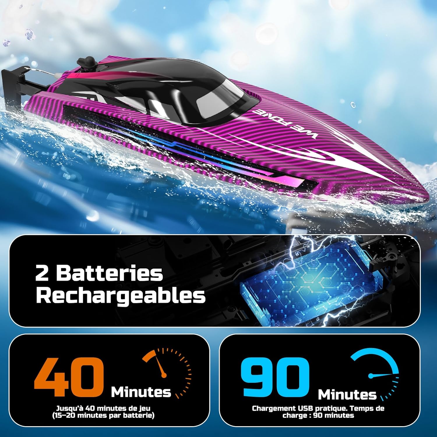 WeFone Barca Telecomandata RC per Piscine e Laghi - immagine 6