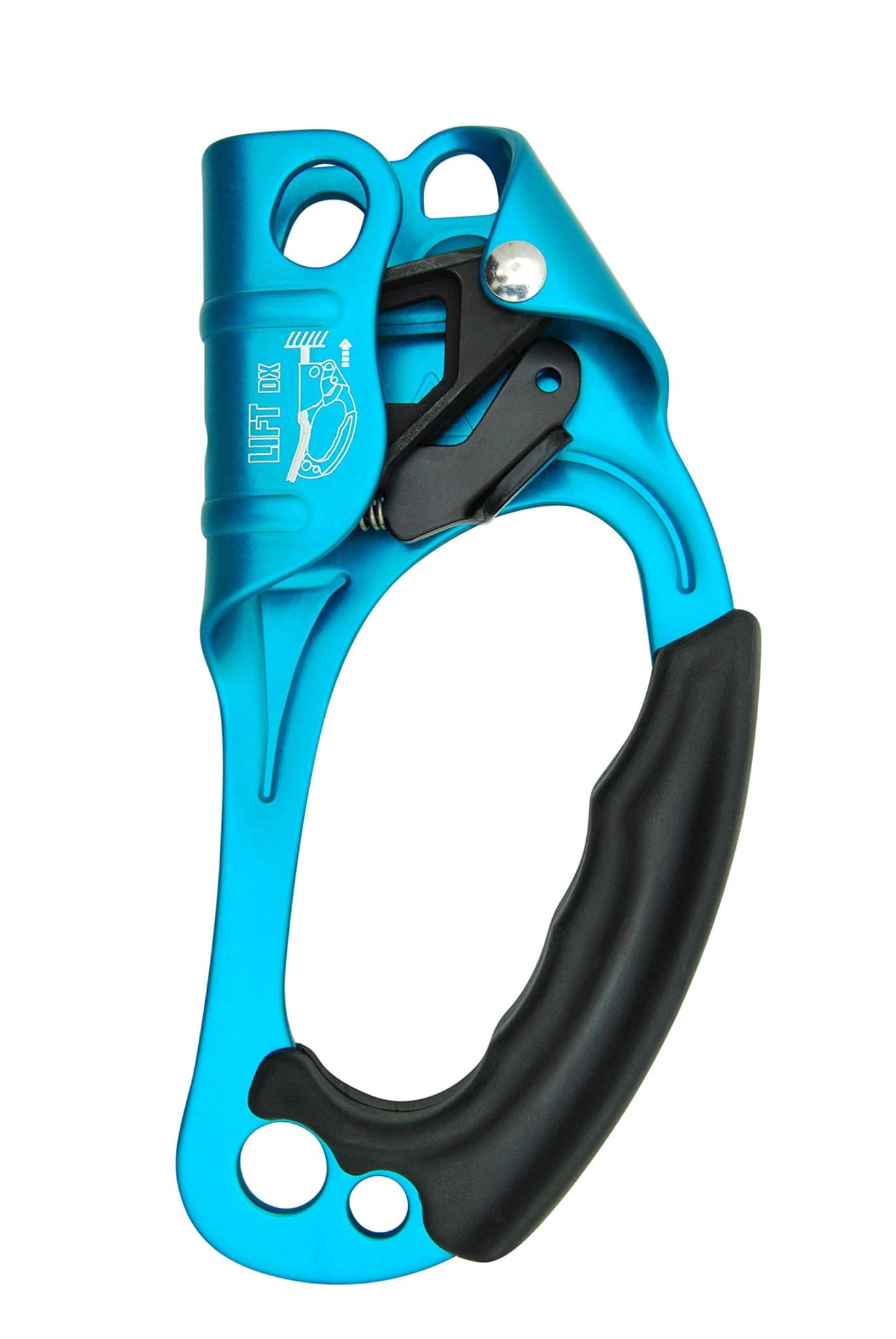 Kong. Lift. 1 Maniglia Destra per Risalita su Corde. Camma Dotata di Sistema Anti-Ribaltamento. Made in Italy. CE EN 567, CE EN 12841/B. Alluminio. 225g. Turchese.