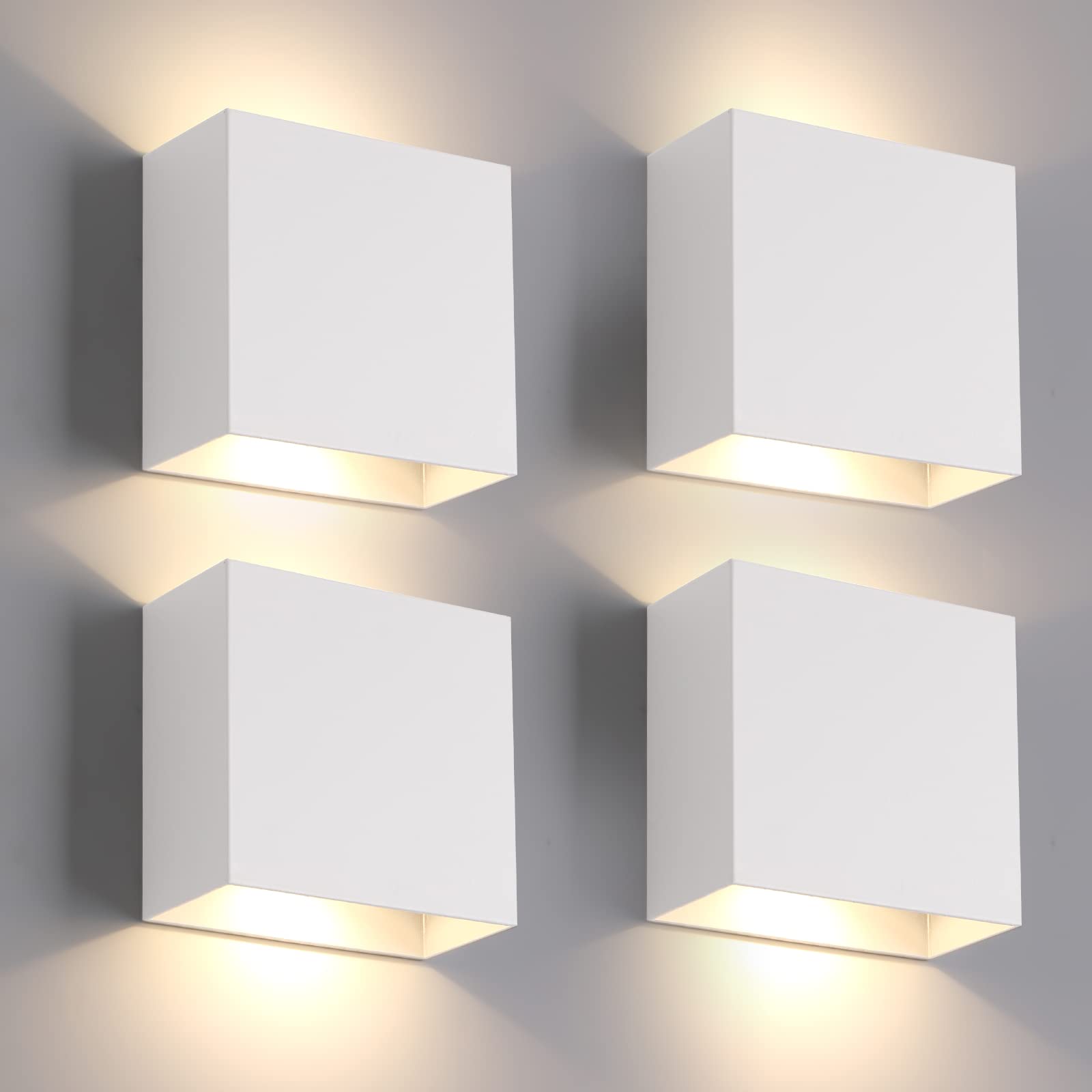 Fupe 4 Applique da Parete Interno LED 12W, Luce Calda