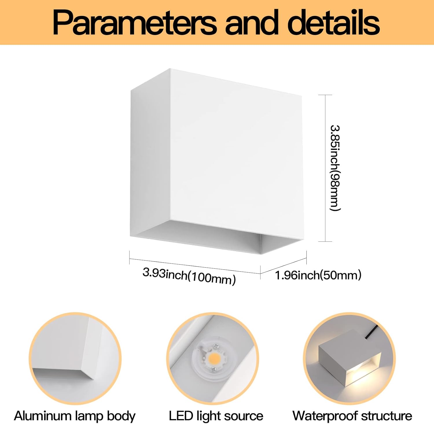 Fupe 4 Applique da Parete Interno LED 12W, Luce Calda - immagine 2