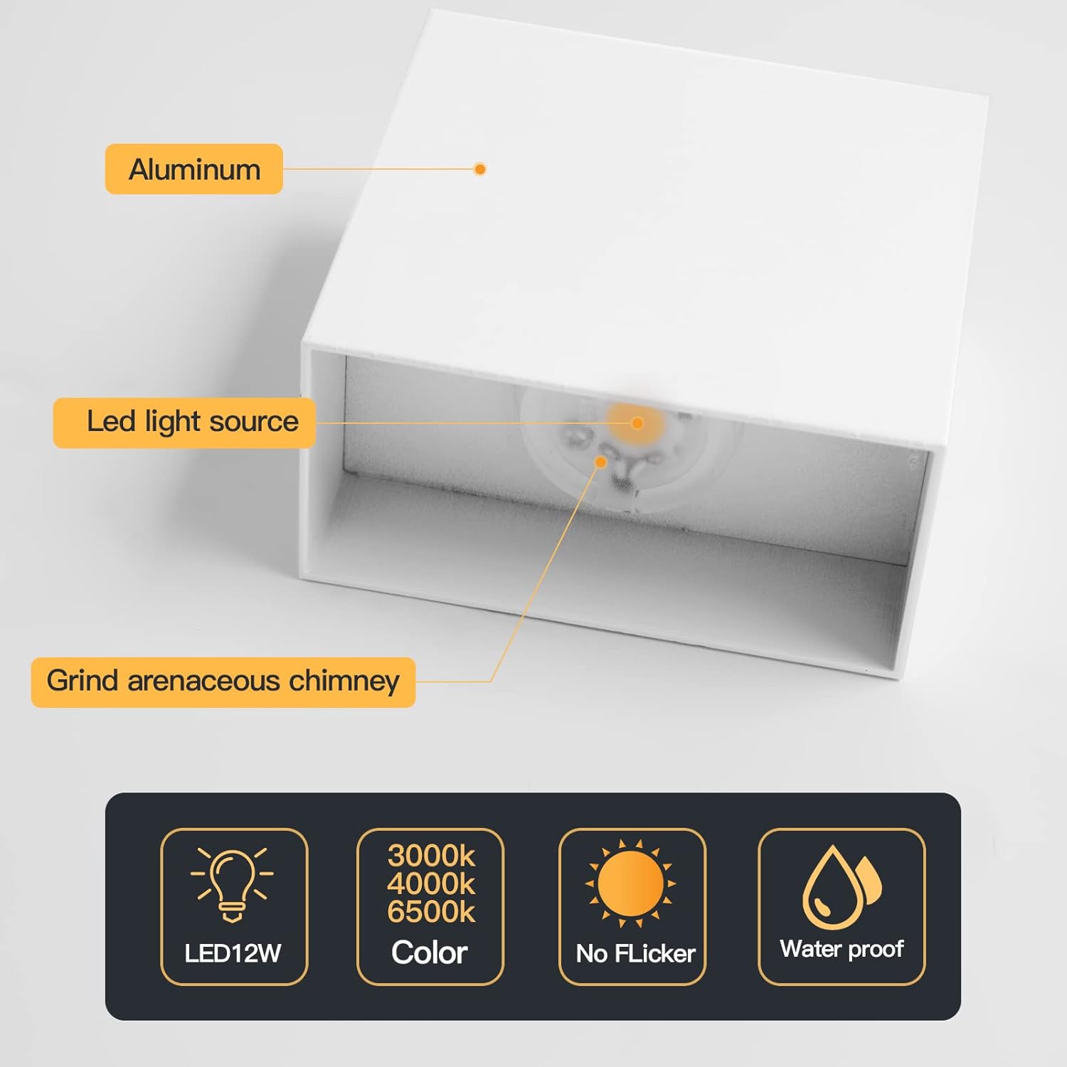 Fupe 4 Applique da Parete Interno LED 12W, Luce Calda - immagine 3