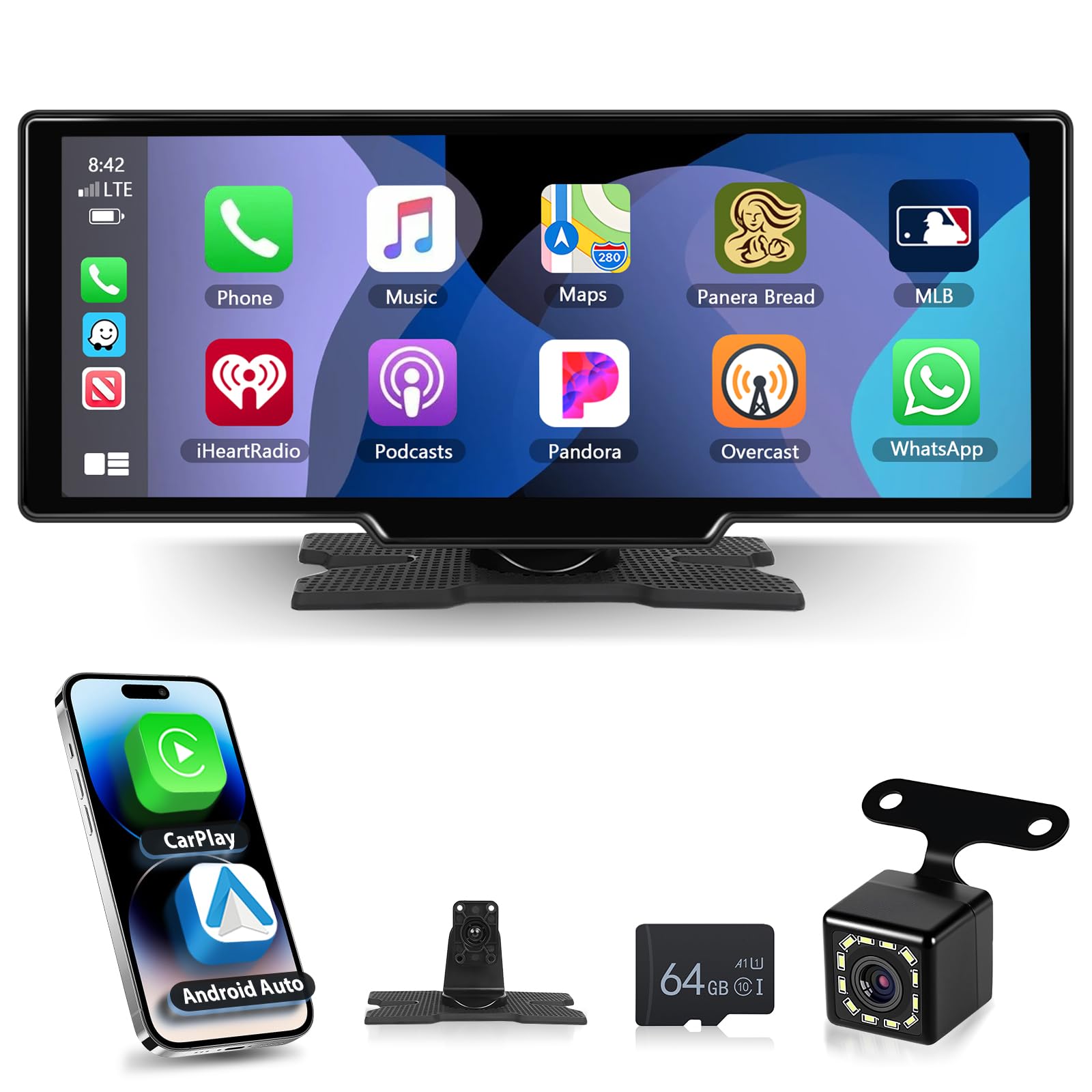 Motorsi Autoradio Portatile Wireless Carplay 10.26"