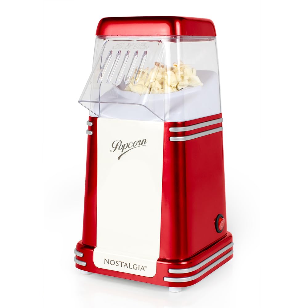 Nostalgia Maker di Popcorn Elettrico a Caldo 1.8L, Rosso Retro