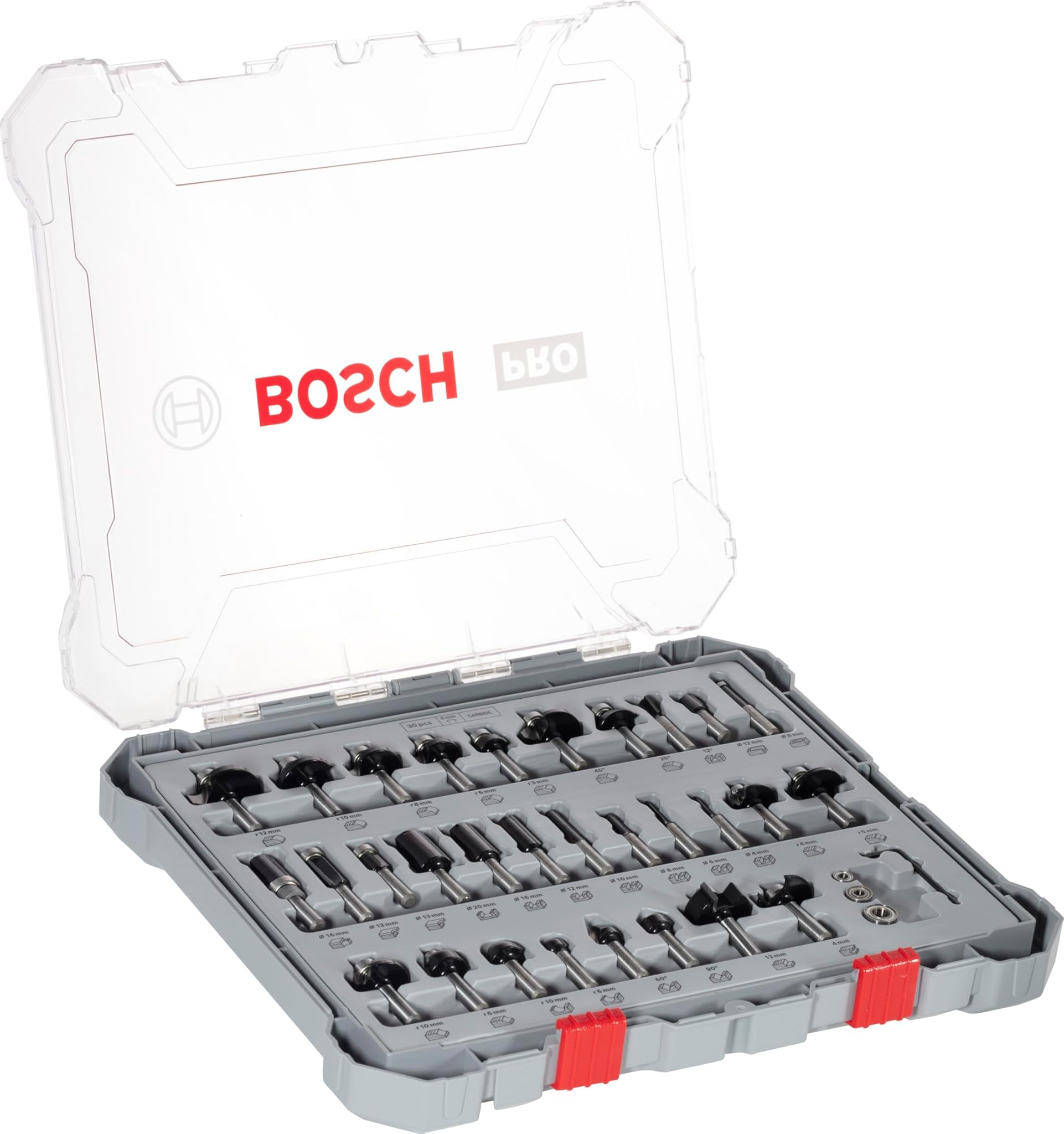 Bosch Set di Frese (per Legno, per Frese Verticali), 8 mm