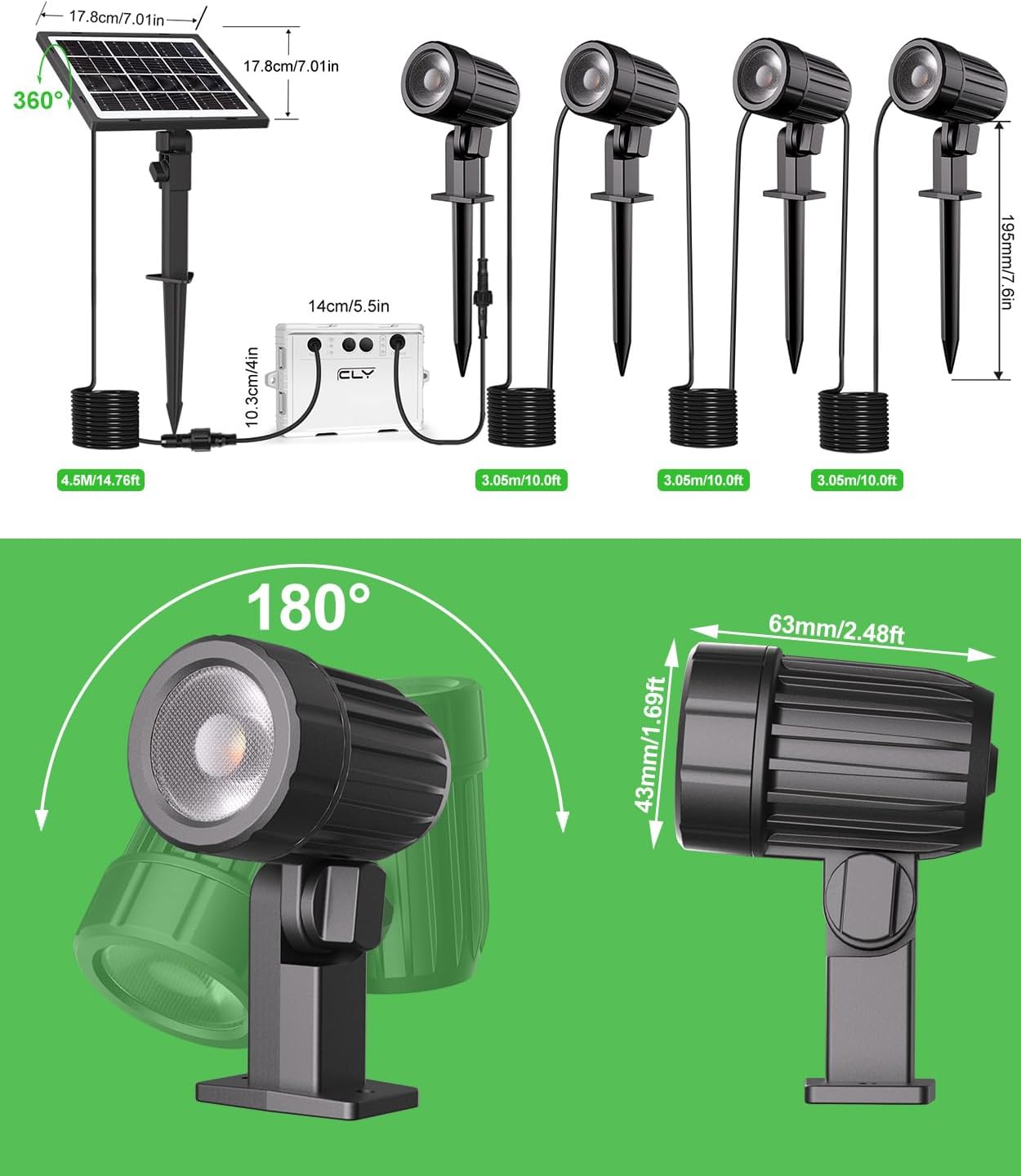 Cly Faretti Solari LED da Esterno IP66 - immagine 8
