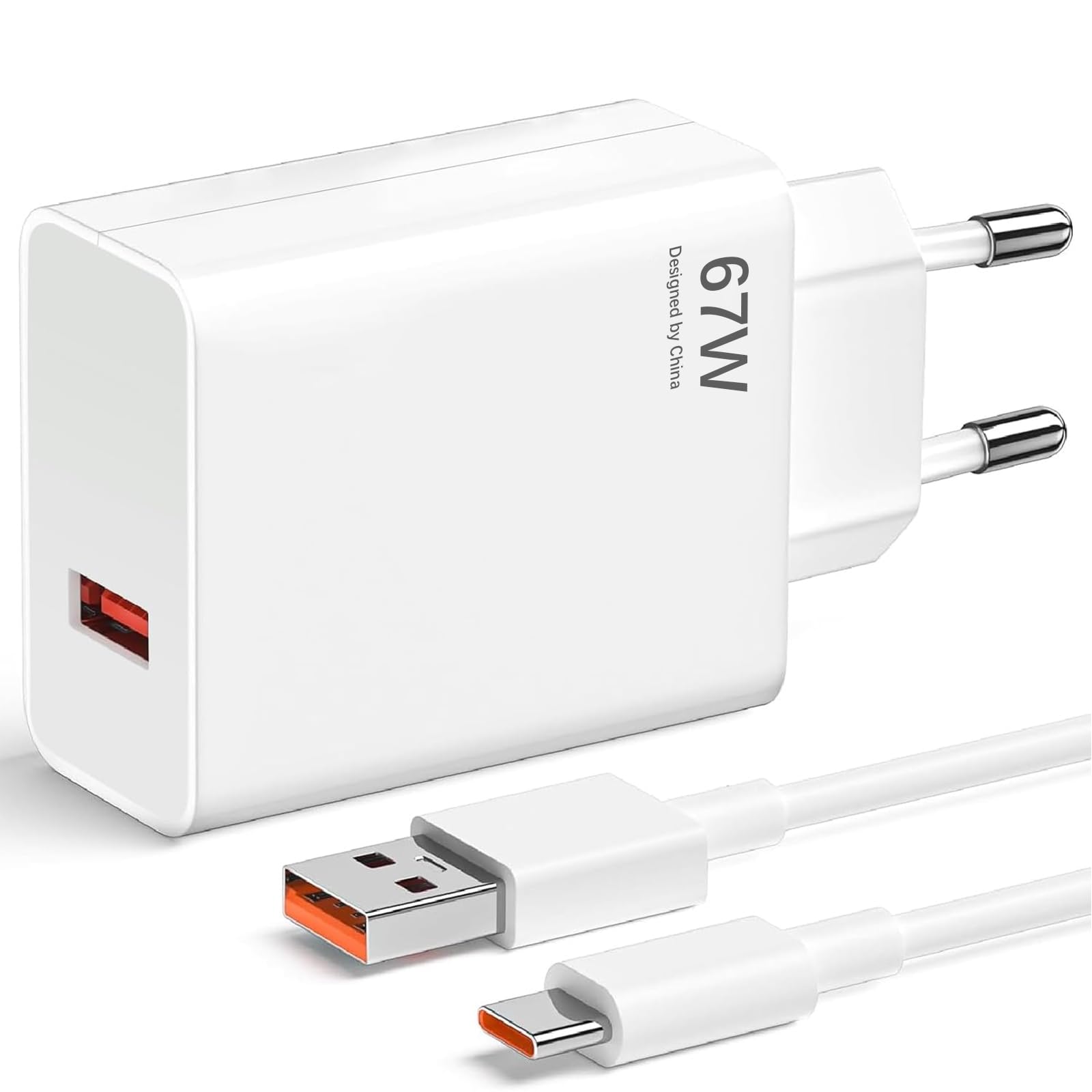 Caricatore Rapido 67W con Cavo USB-C 2m per Xiaomi