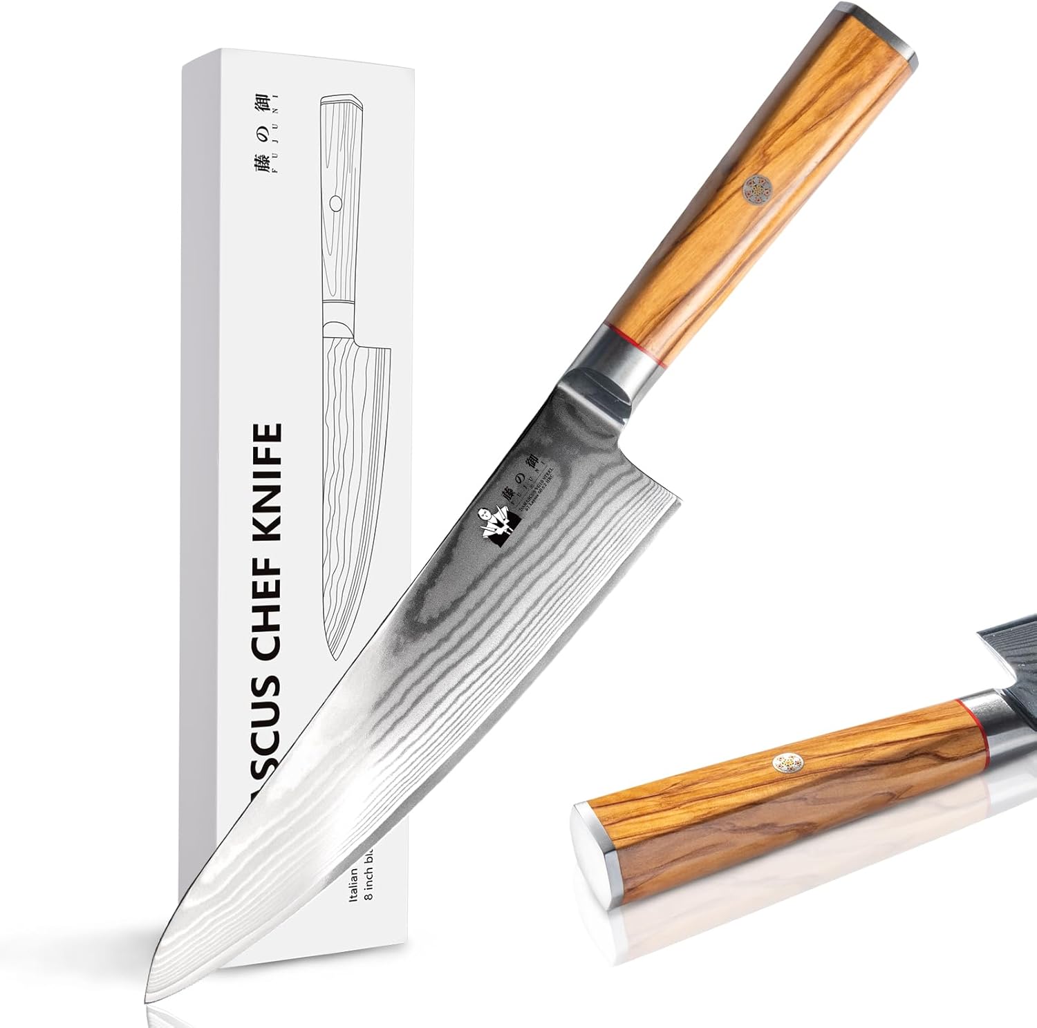 Fujuni Coltello Cucina Professionale Damasco 20cm - immagine 1