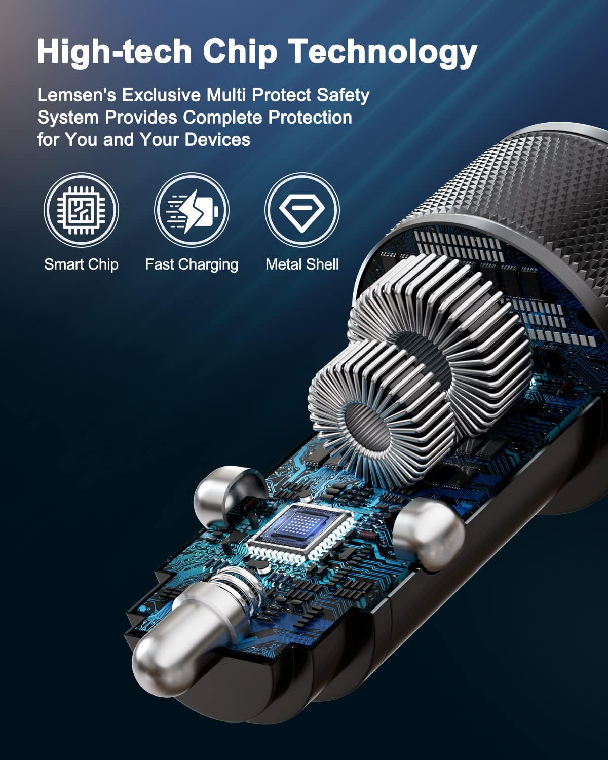 Caricatore Auto USB-C 60W 2 Porte PD con Cavo - immagine 2