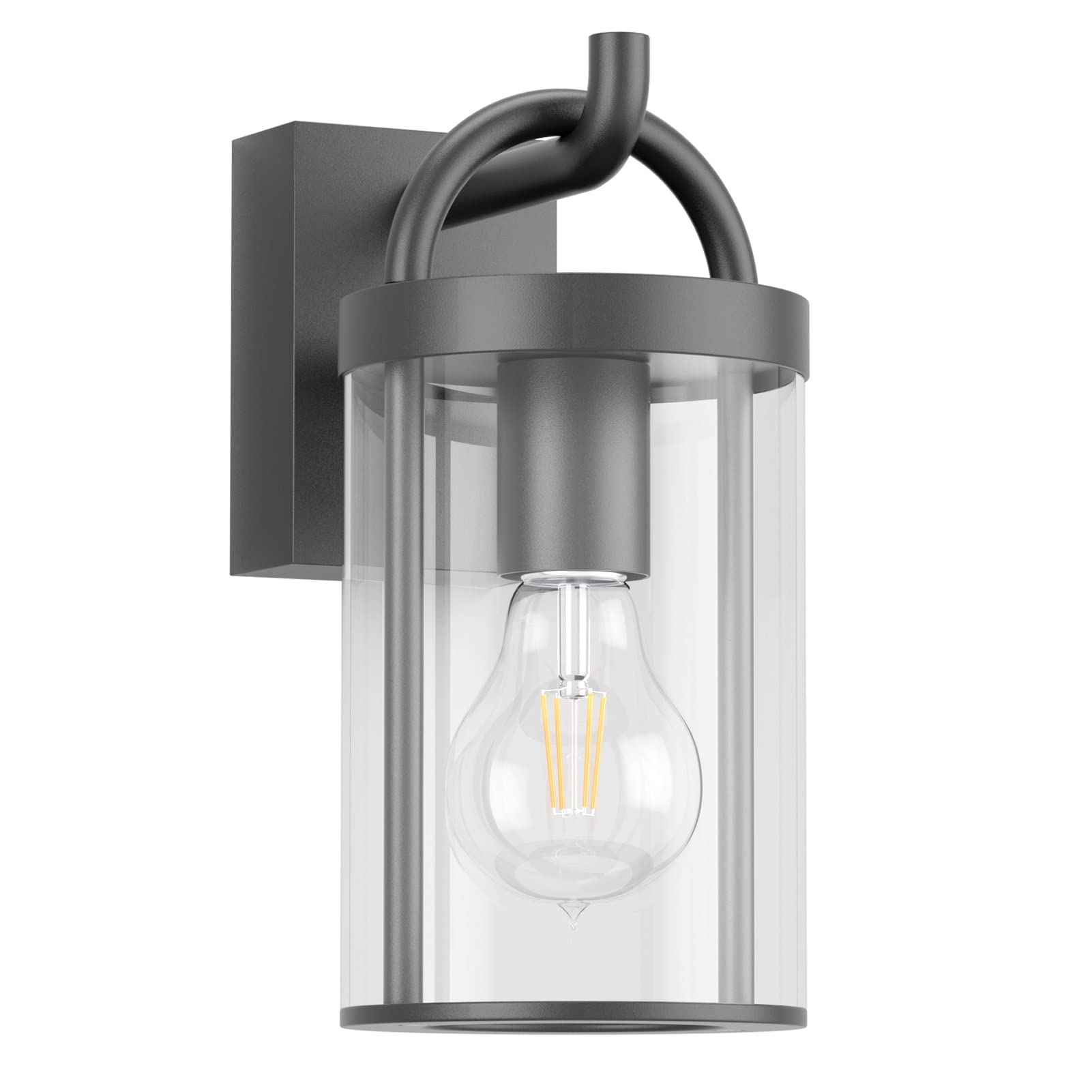 Klighten Lampada da Parete Esterno E27 Vintage, Grigio Scuro