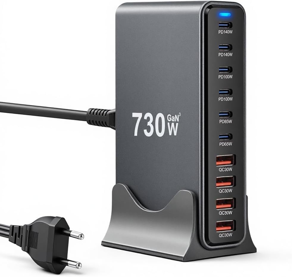 Caricatore USB C 730W Gan III 10 Porte - immagine 1
