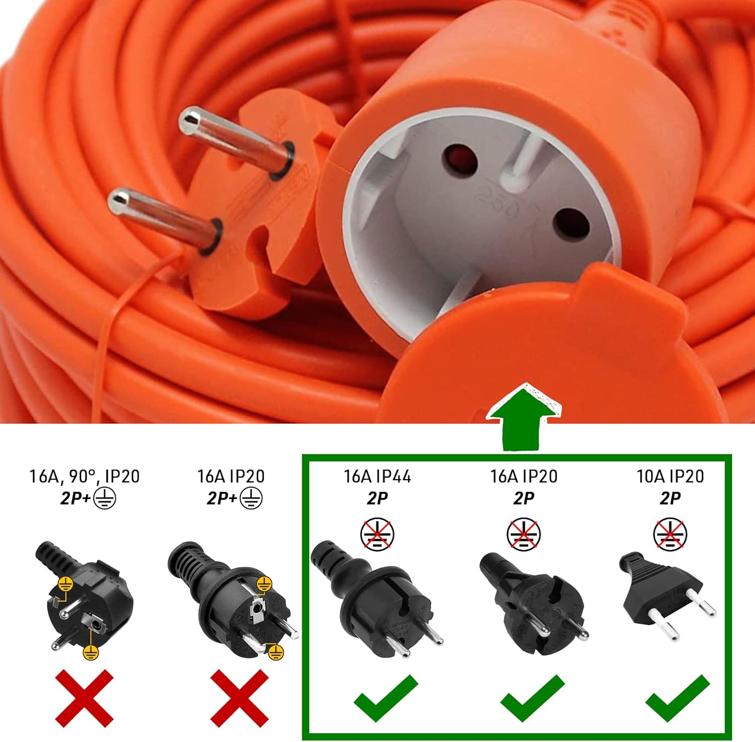 ELECTRALINE 20866139F - Prolunga da giardino con bobina 16A - immagine 2
