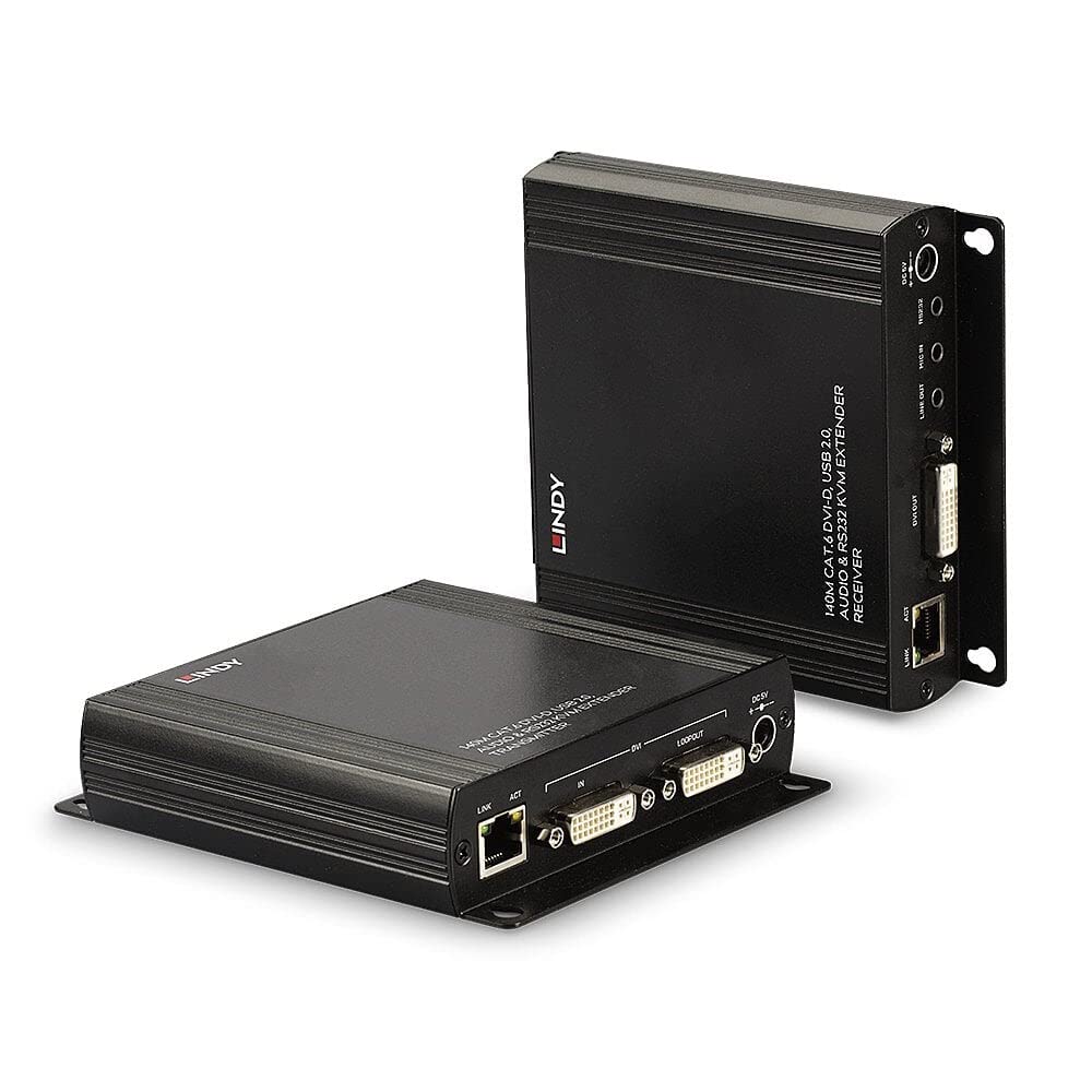 LINDY 140M CAT.6 DVI-D, USB, AUDIO & RS232 KVM EXTENDER