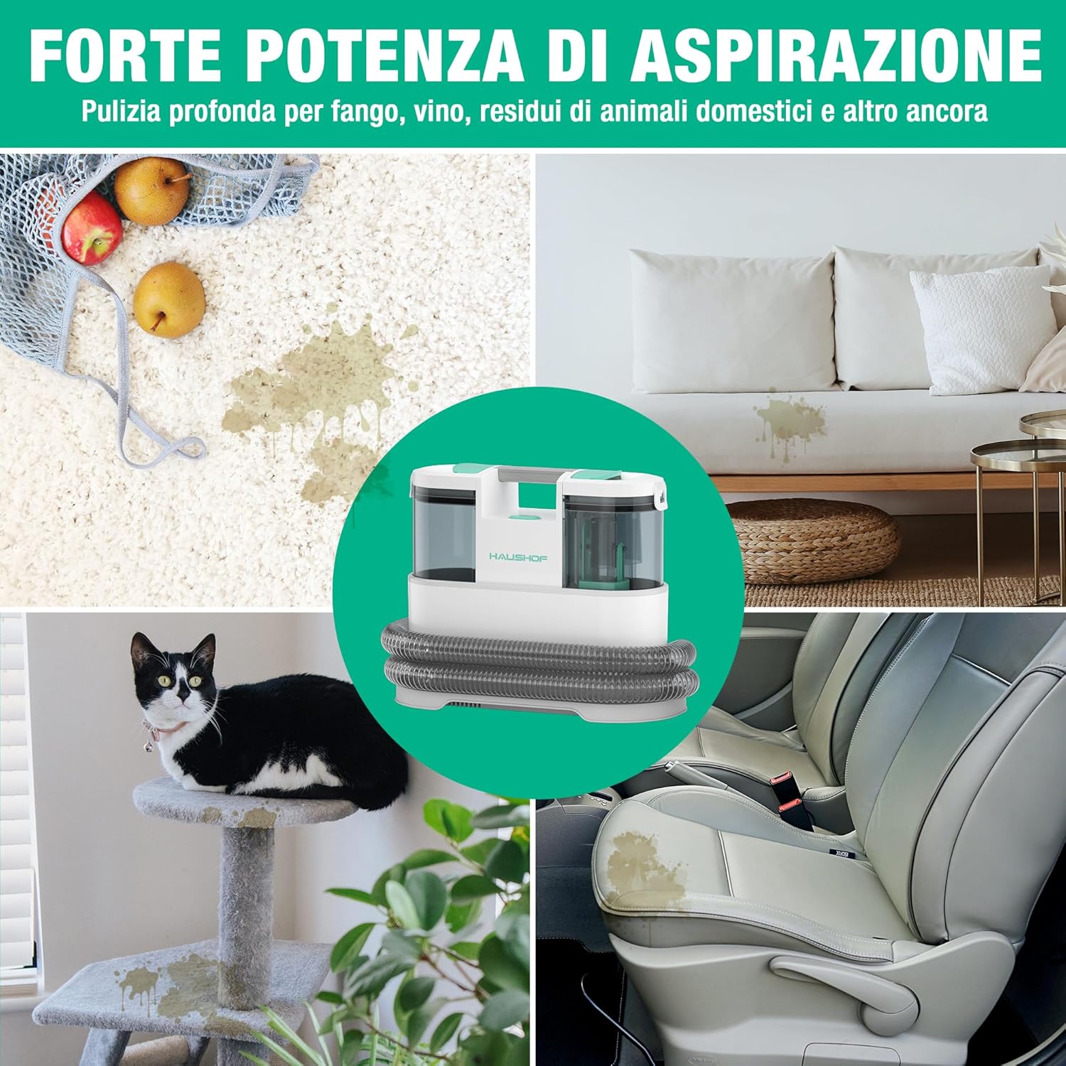 Haushof StainZapper Pro - Lavatappeti Portatile 450W - immagine 8