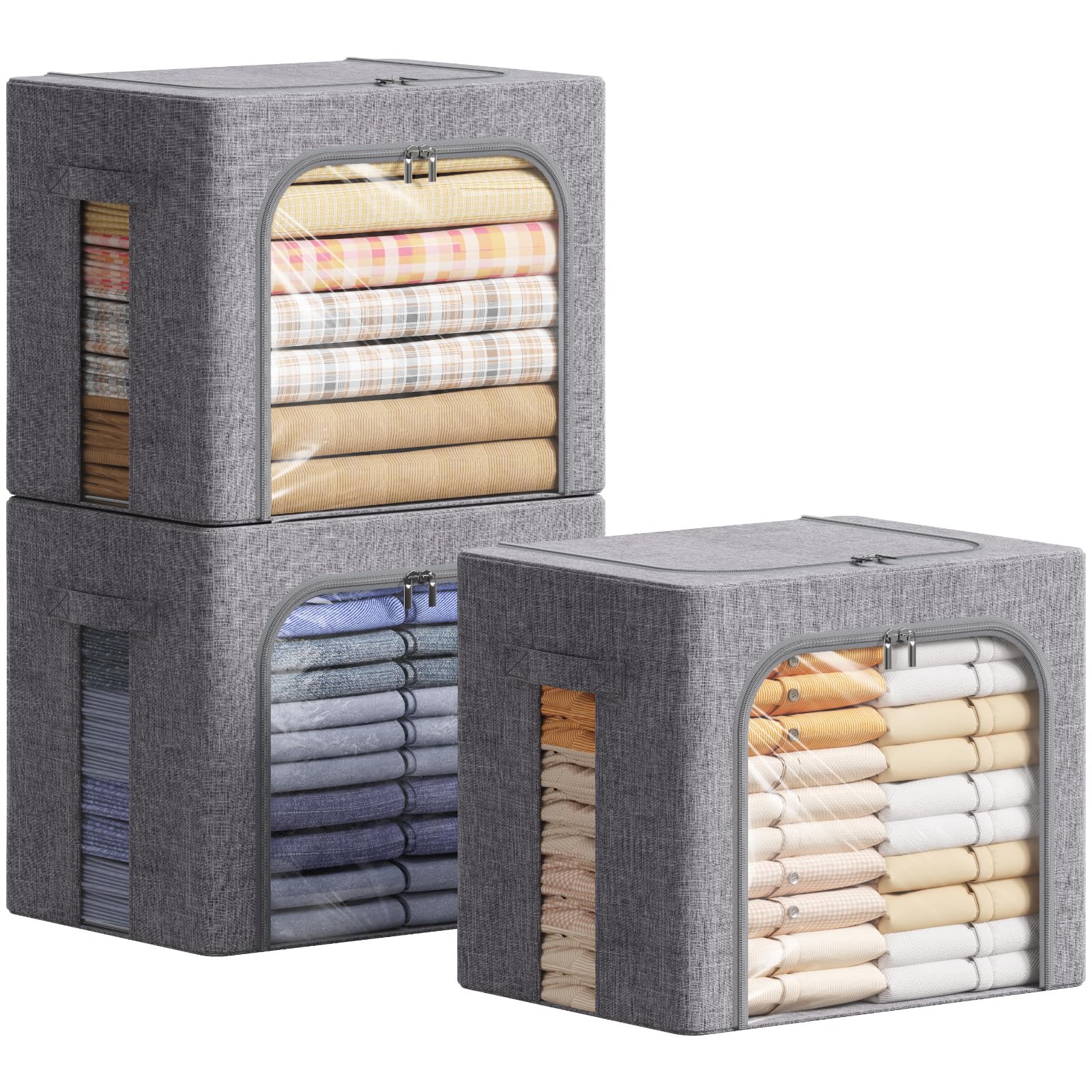 Lifewit Scatole per Armadio Rigide con Cerniera (3 pz)