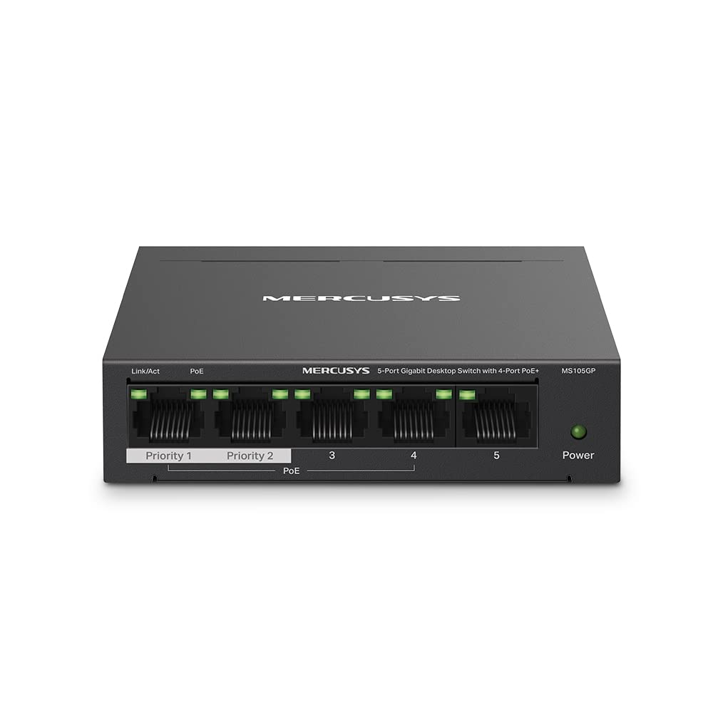 Tp-link Mercusys MS105GP - Switch 5 Porte Gigabit con 4 PoE+