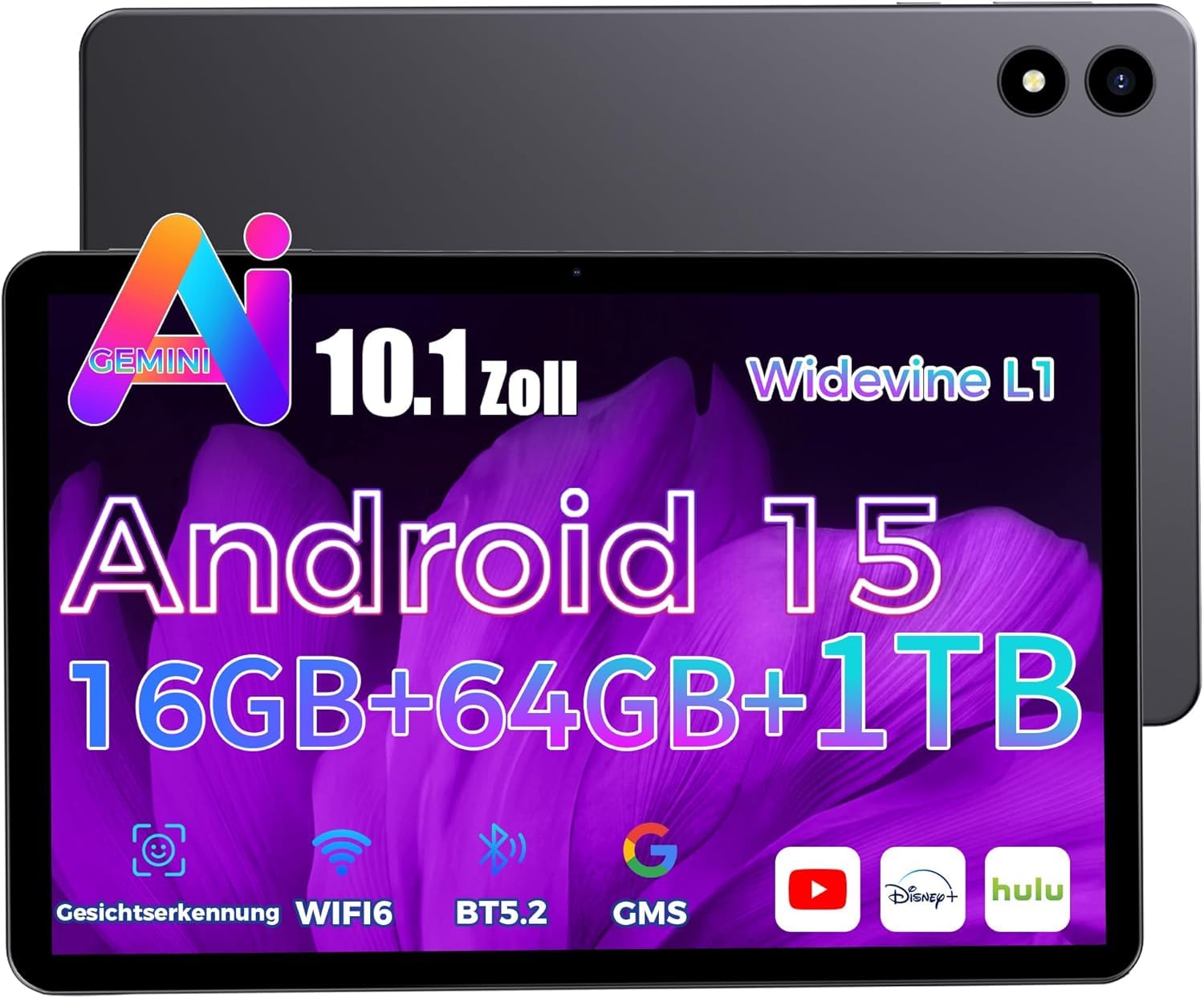 Tablet 10 pollici Android 15 Gemini AI 16GB RAM