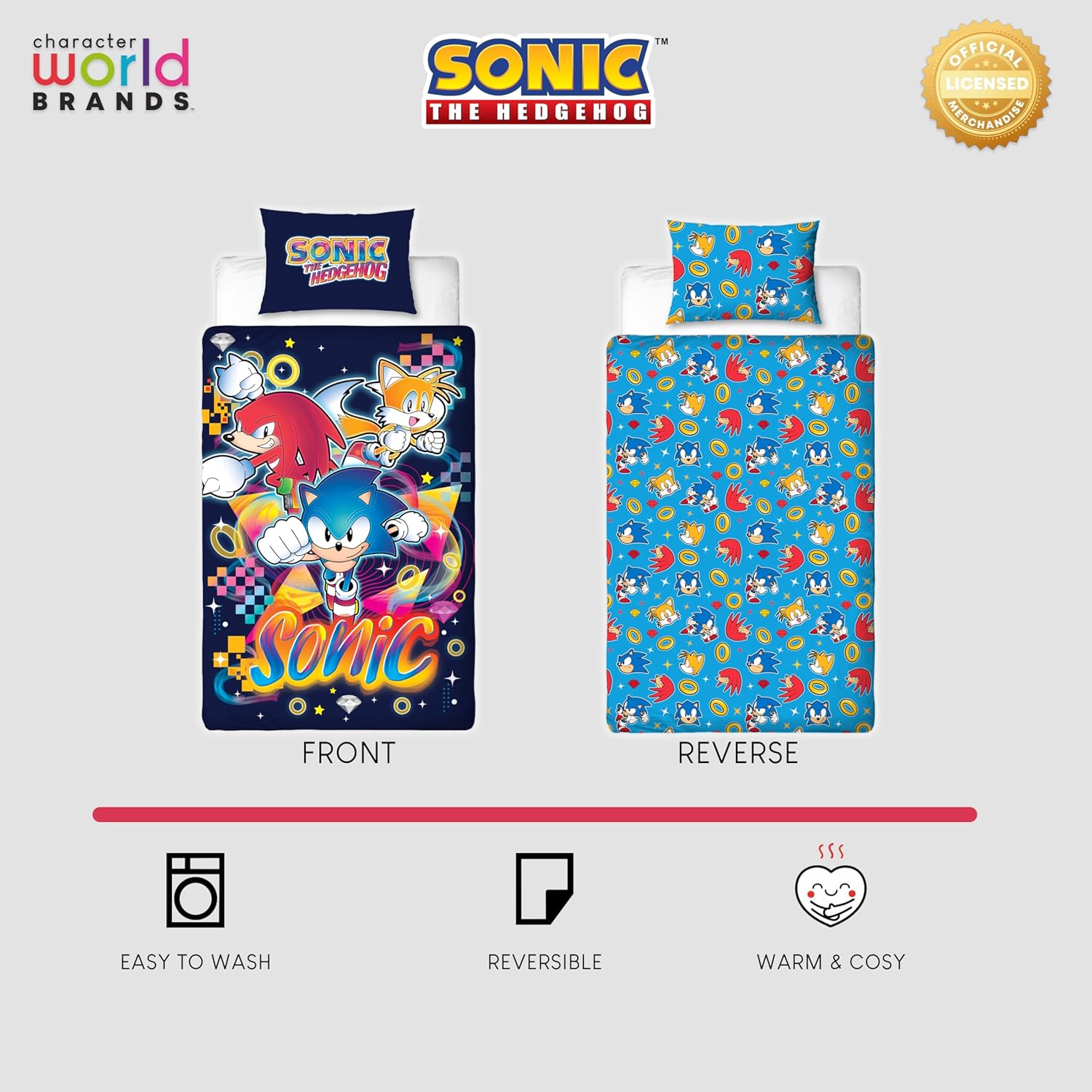 Set Copripiumino Singolo Sonic The Hedgehog Double-Face - immagine 8