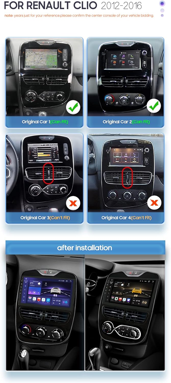 Autoradio Android 13 per Renault Clio 2012-2016 - immagine 2