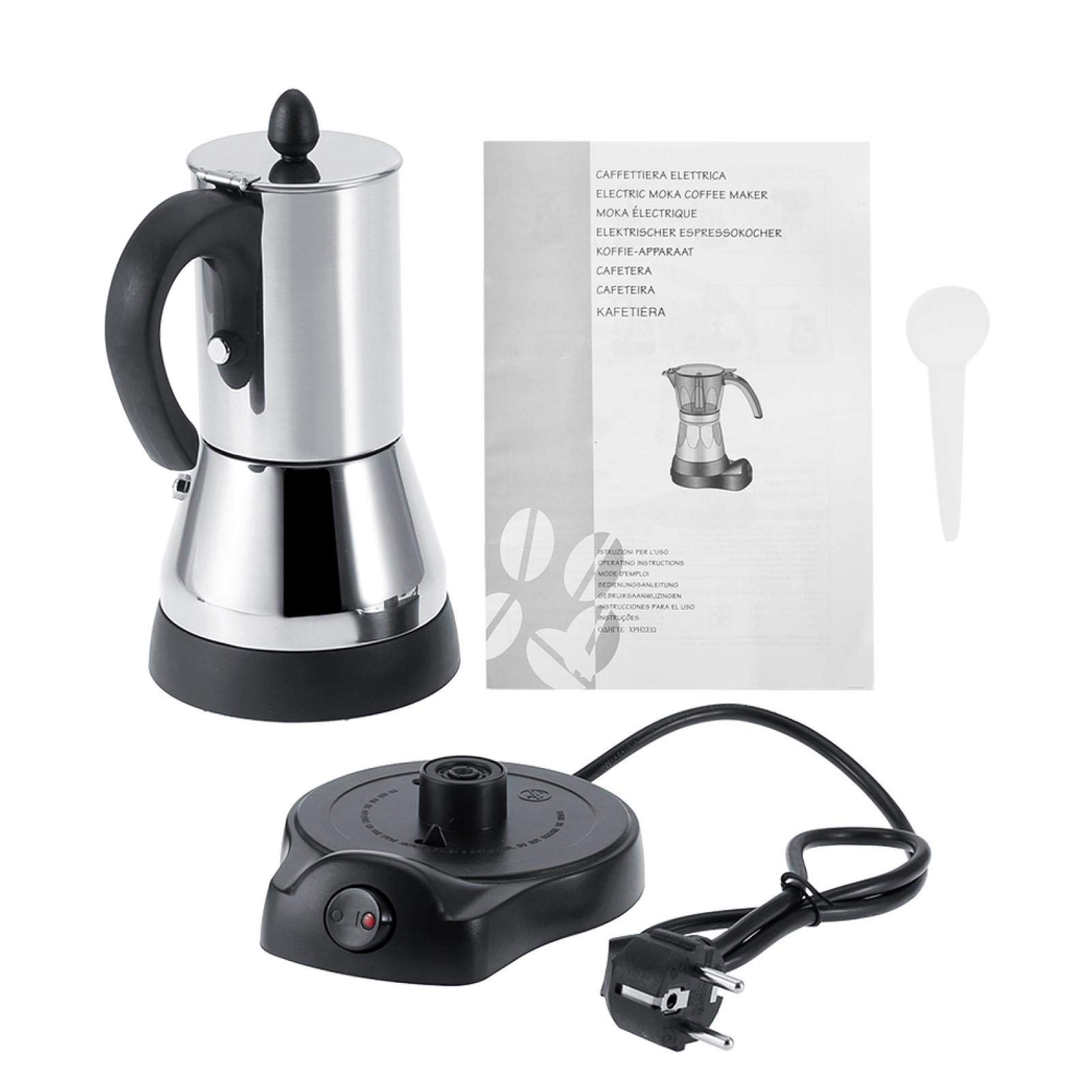 Tyenaza Caffettiera Moka Elettrica Inox Spina UE 220V