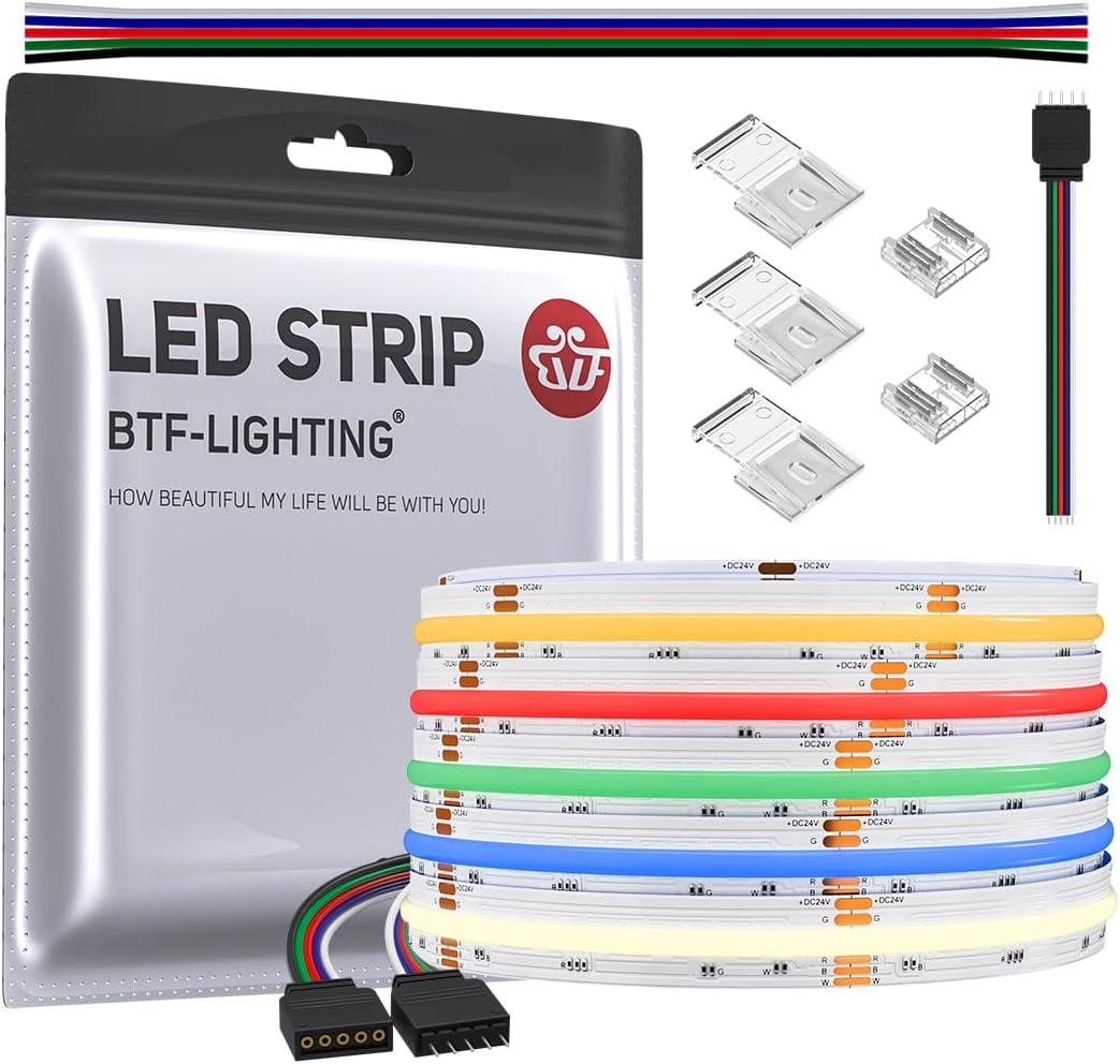 Btf-lighting FCOB COB RGBW Striscia LED 5m DC24V