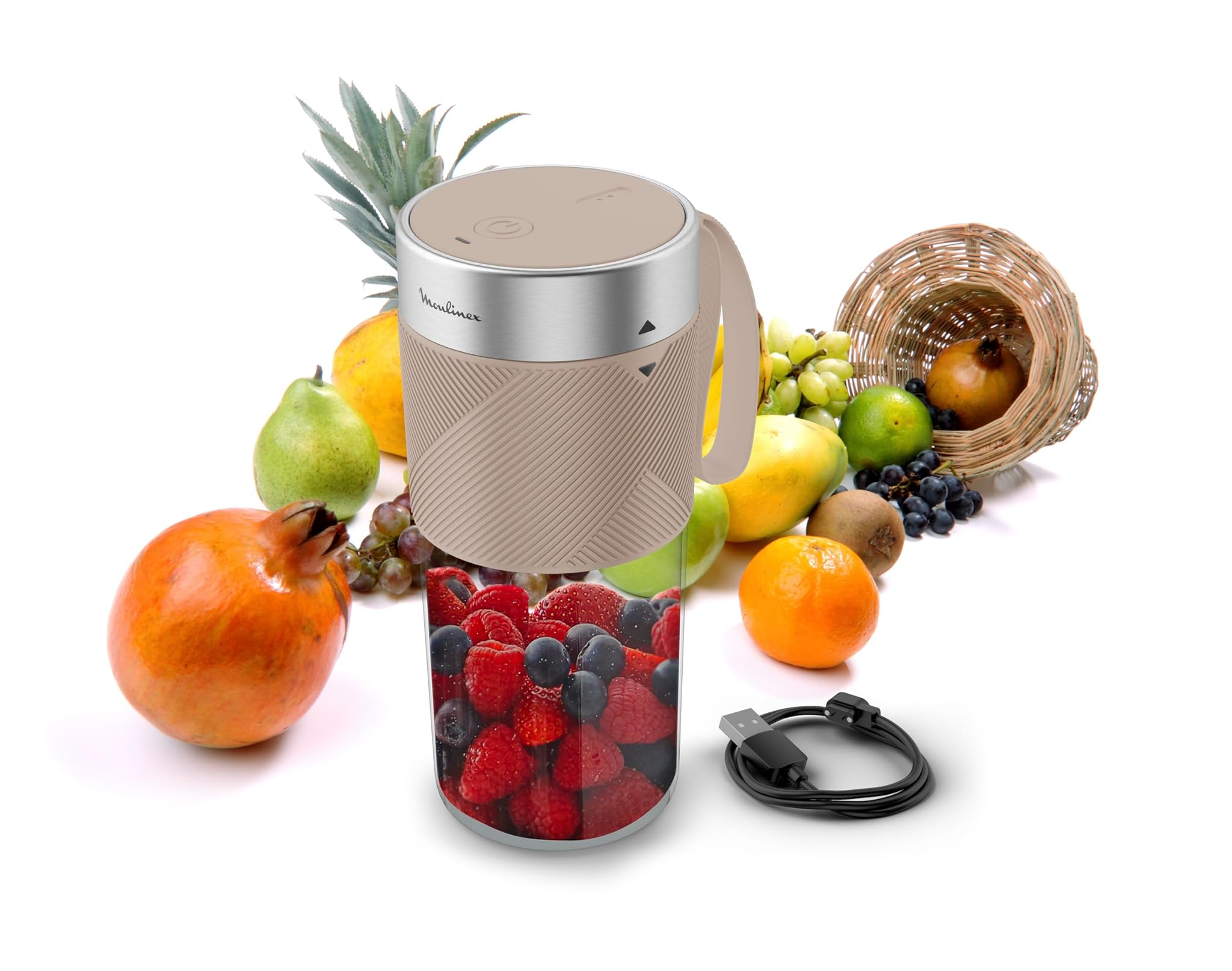 Moulinex Lightmix - Frullatore Portatile 300ml, Argilla