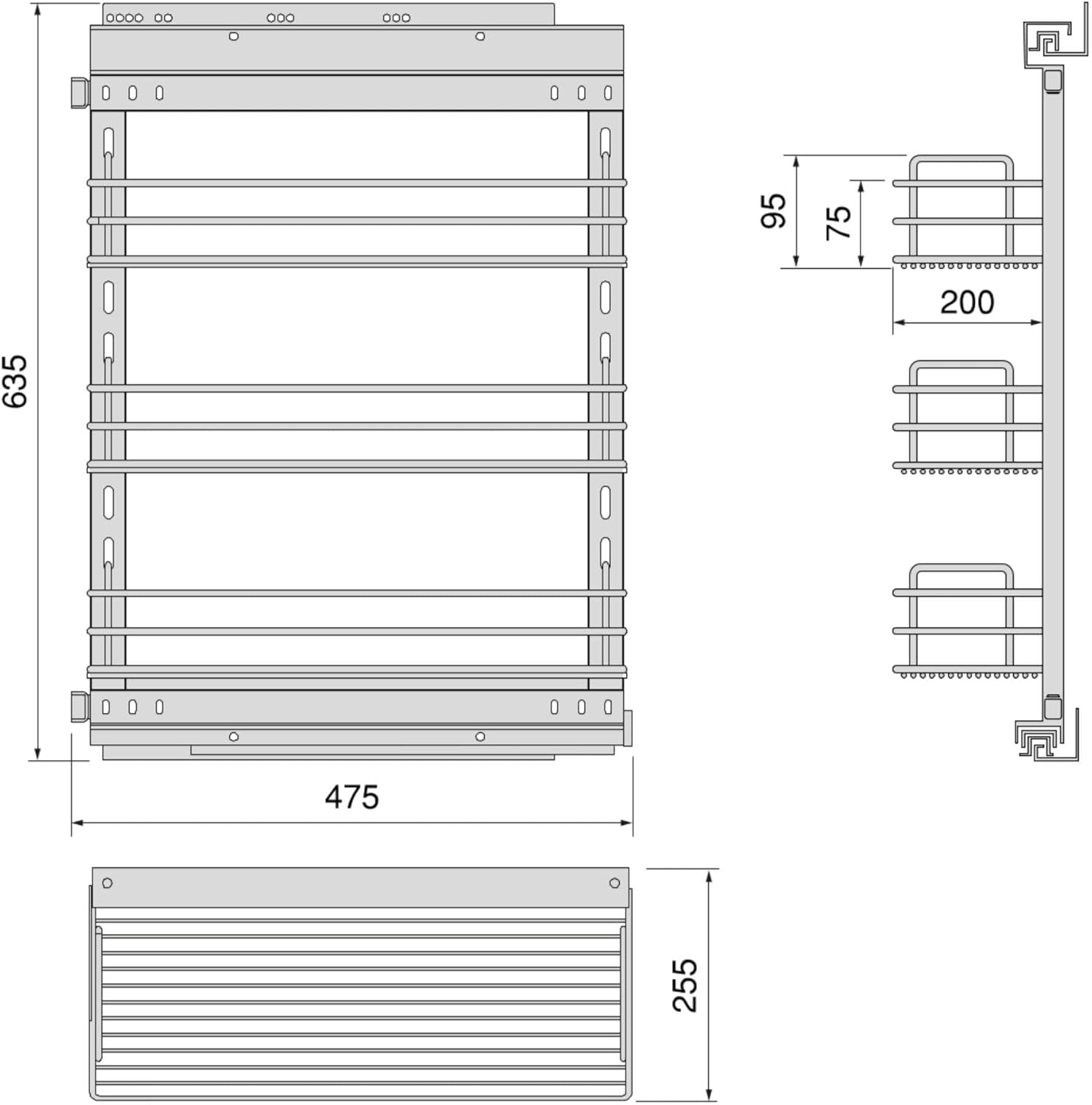 Emuca Carrello Estraibile con Chiusura Morbida 300mm - immagine 2