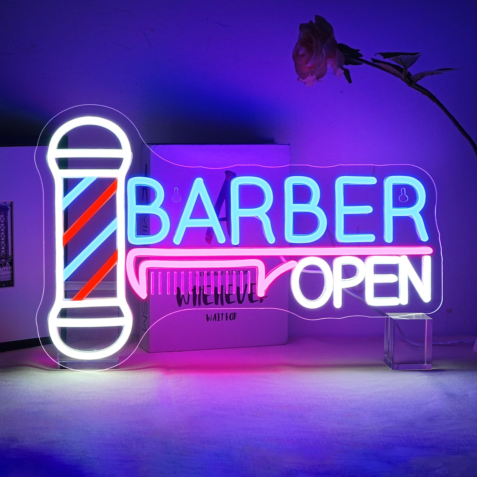 ineonlife Insegna Neon LED "Barber Open"