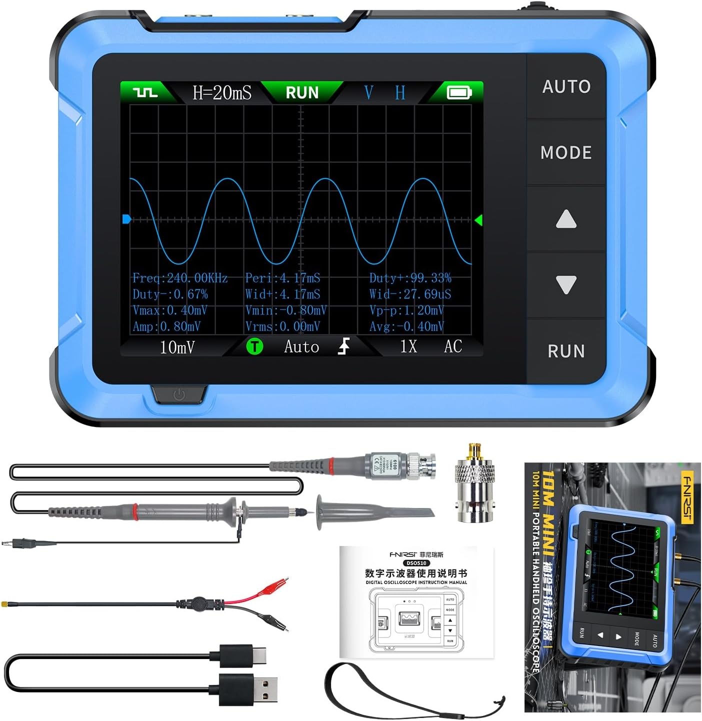 DEWIN Oscilloscopio Portatile DSO510 10 MHz - immagine 1