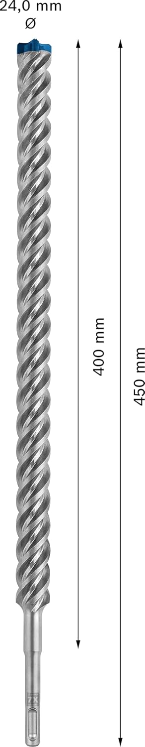 Bosch Accessories 1x Punte per Martelli Expert SDS plus-7X per Calcestruzzo Armato, Ø 24.00x450 mm, Accessorio Martello Perforatore - immagine 3