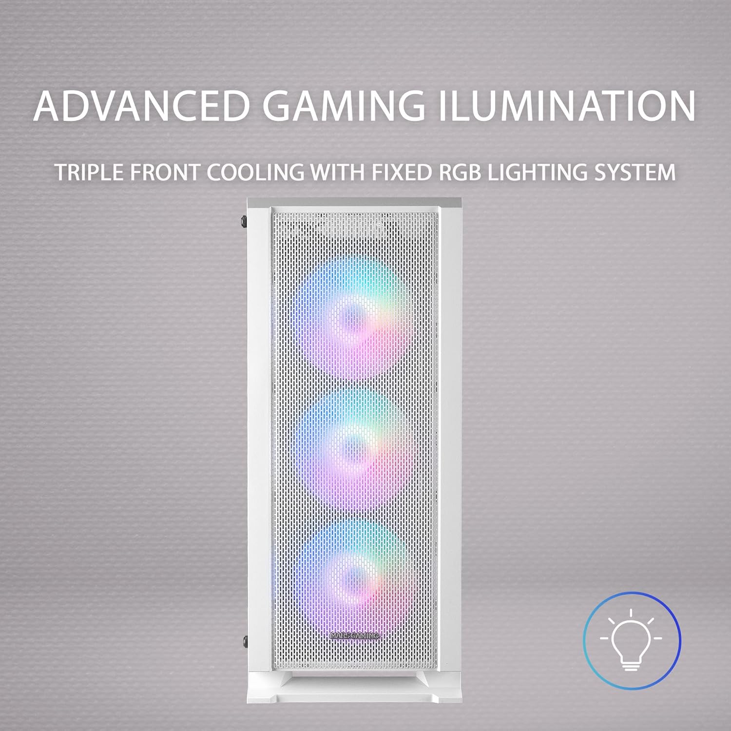 Mars Gaming MCC - Case PC ATX con Vetro Temperato, Bianco - immagine 3