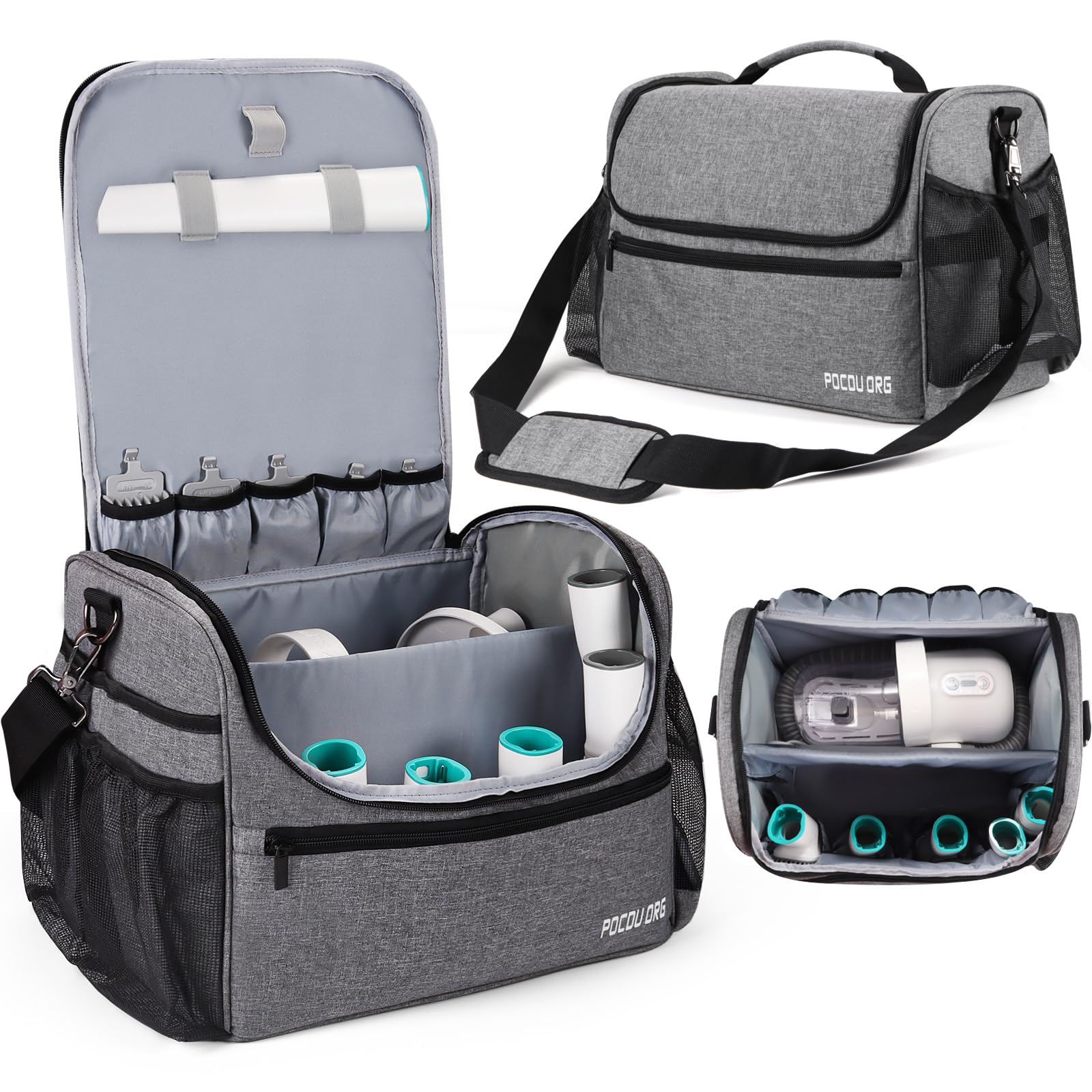 Borsa organizer per articoli per la toelettatura degli animali domestici, compatibile con aspirapolvere Oneisall/Neabot, grande capacità, solo borsa (grigio)