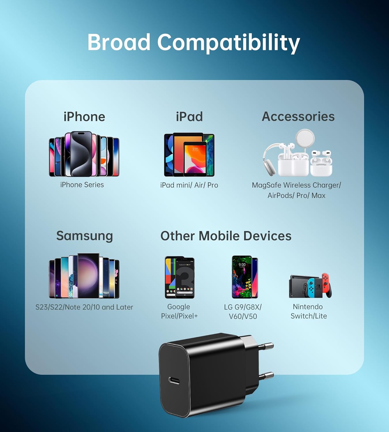 Seadmit Caricatore USB-C 20W 2 Pack - immagine 3