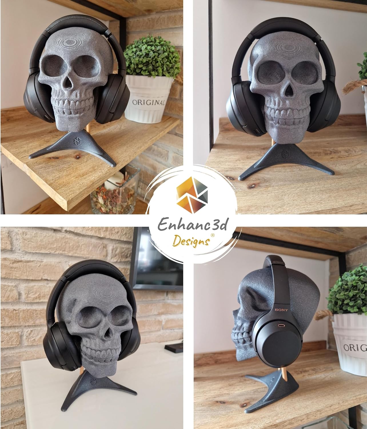 Enhanc3d Designs Supporto Cuffie a Forma di Teschio - immagine 7