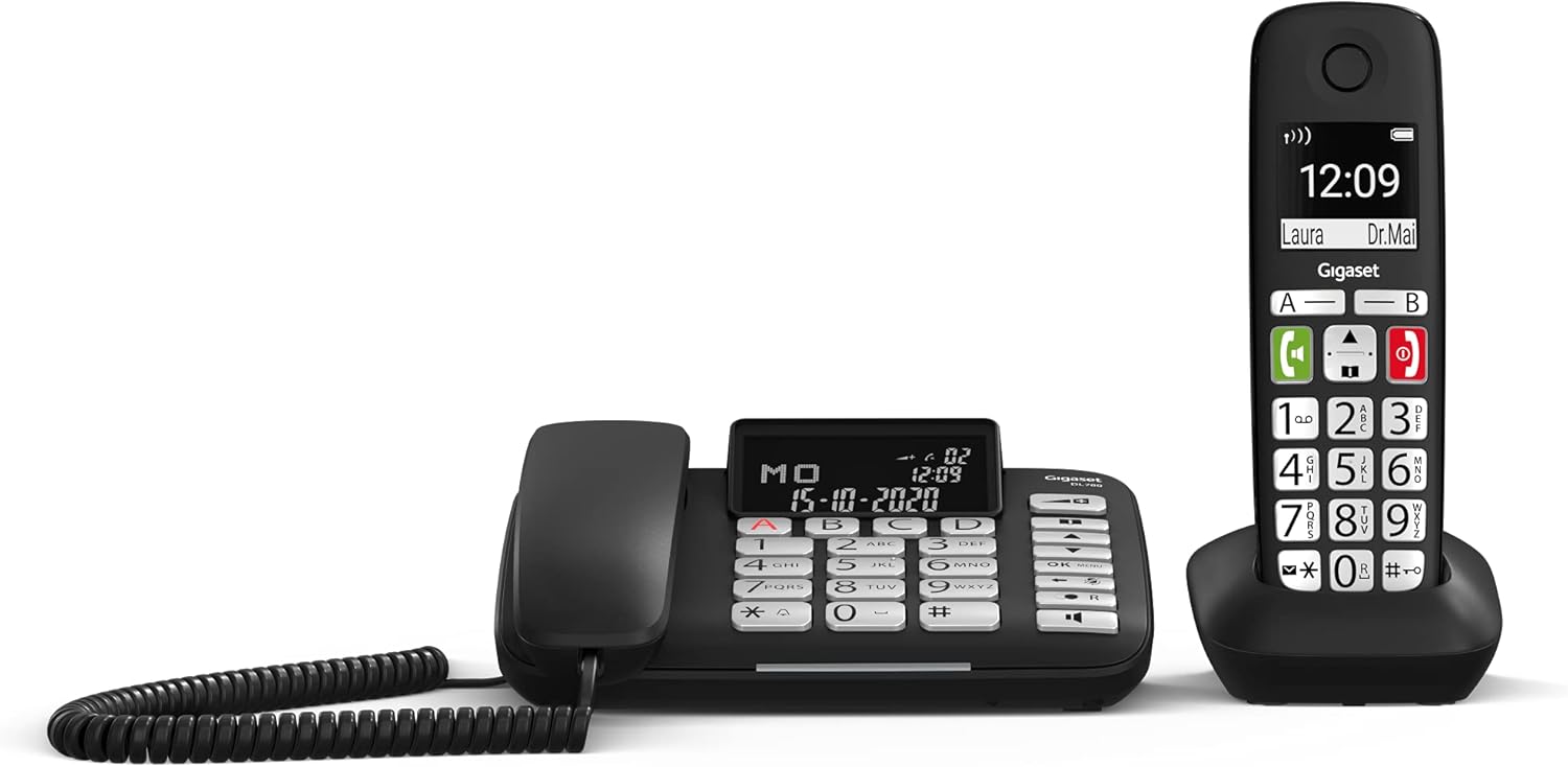 Gigaset DL780 Plus Telefono Fisso + Cornetta Cordless, Nero - immagine 1