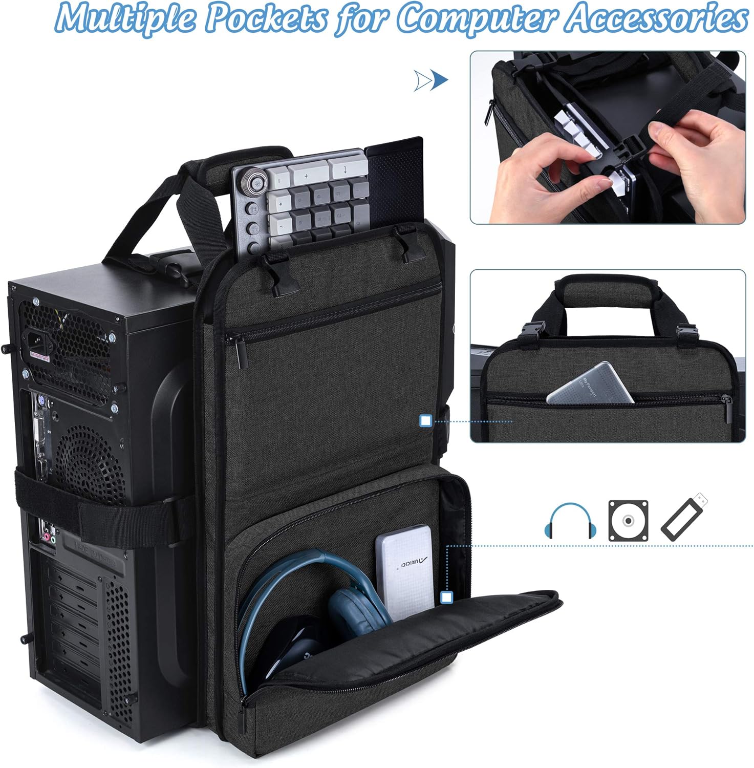 Trunab Custodia per Computer Desktop, Nero - immagine 2