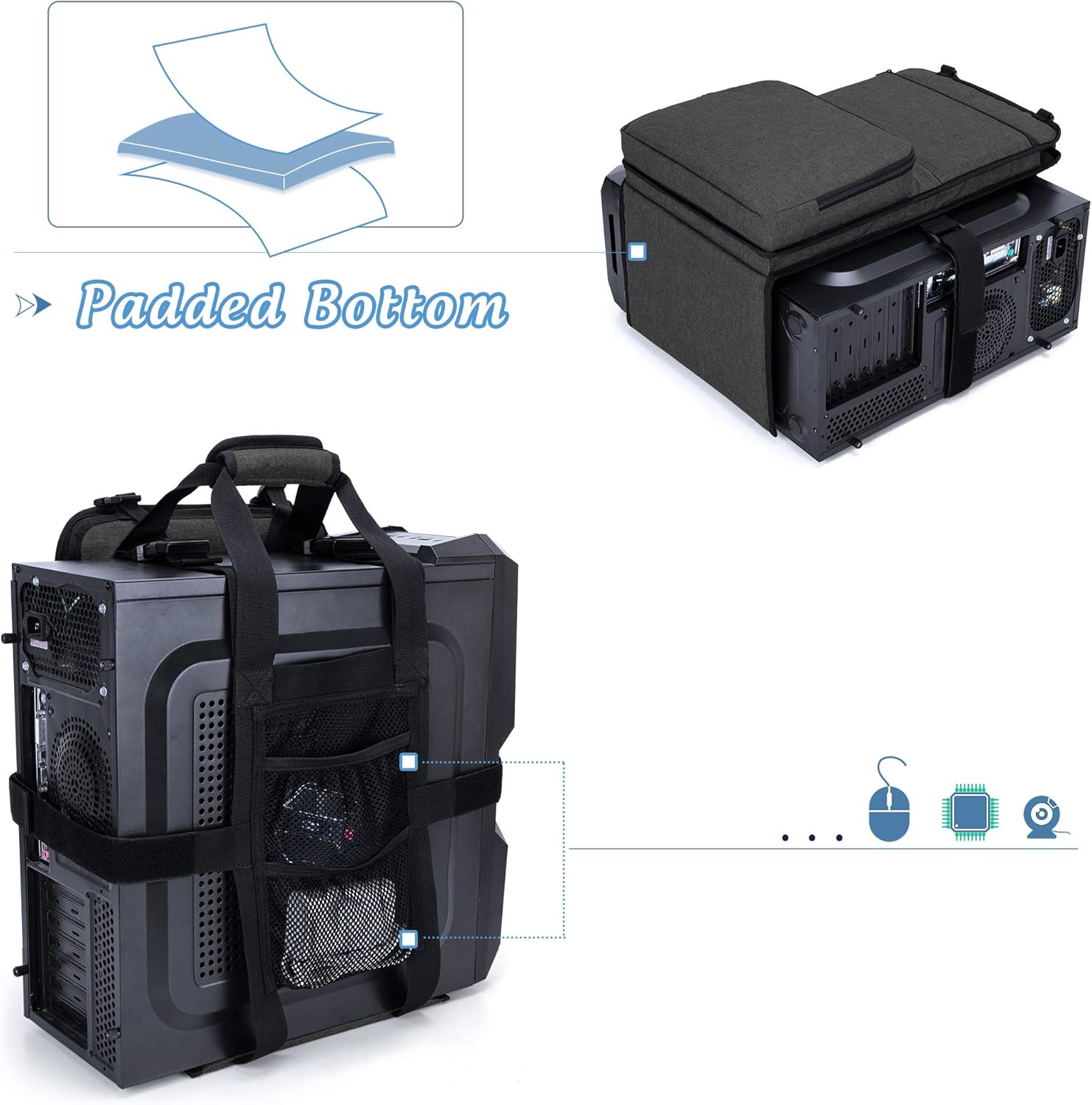 Trunab Custodia per Computer Desktop, Nero - immagine 3