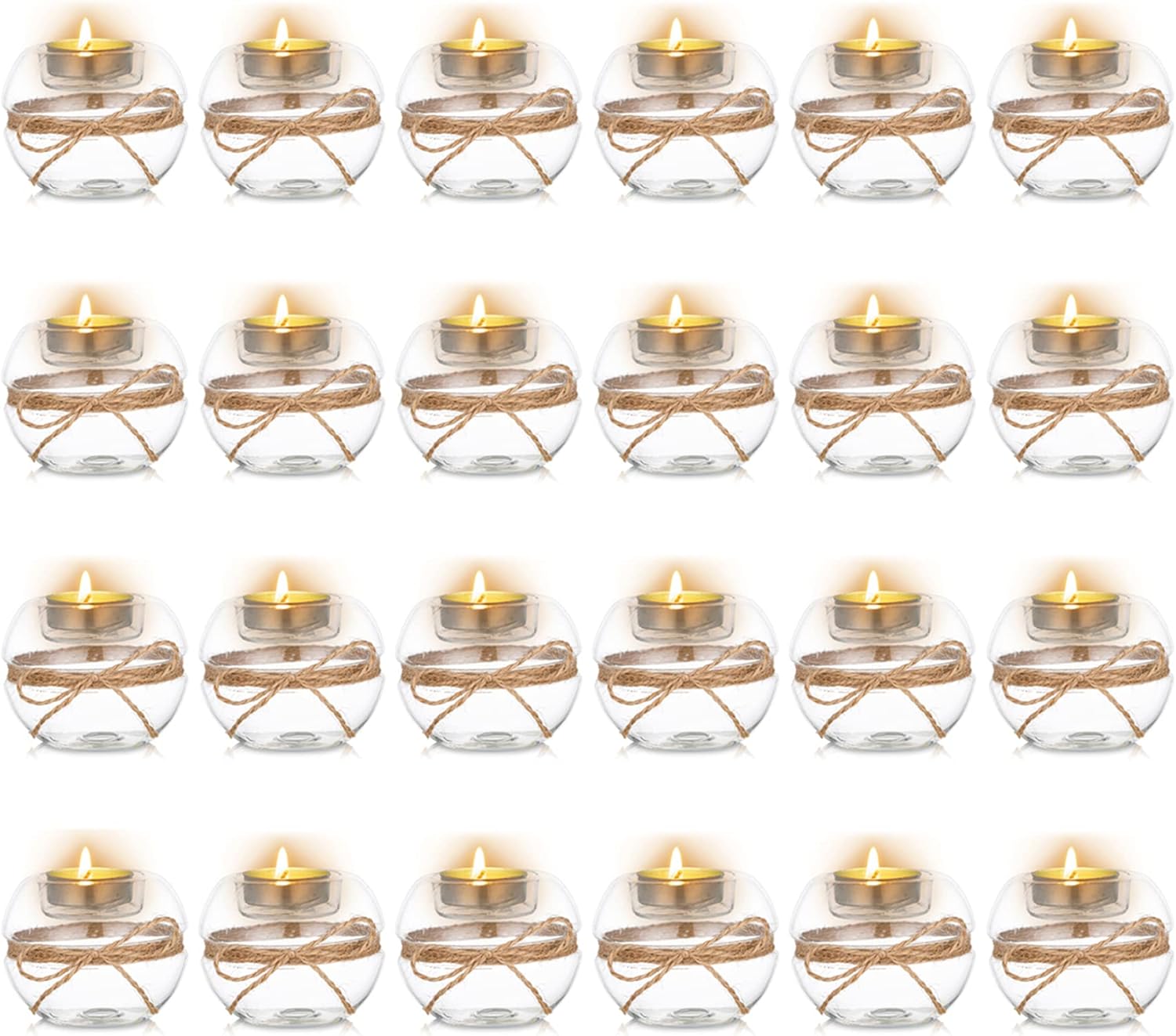 Nuptio 22 Pezzi Portacandele in Vetro Trasparente