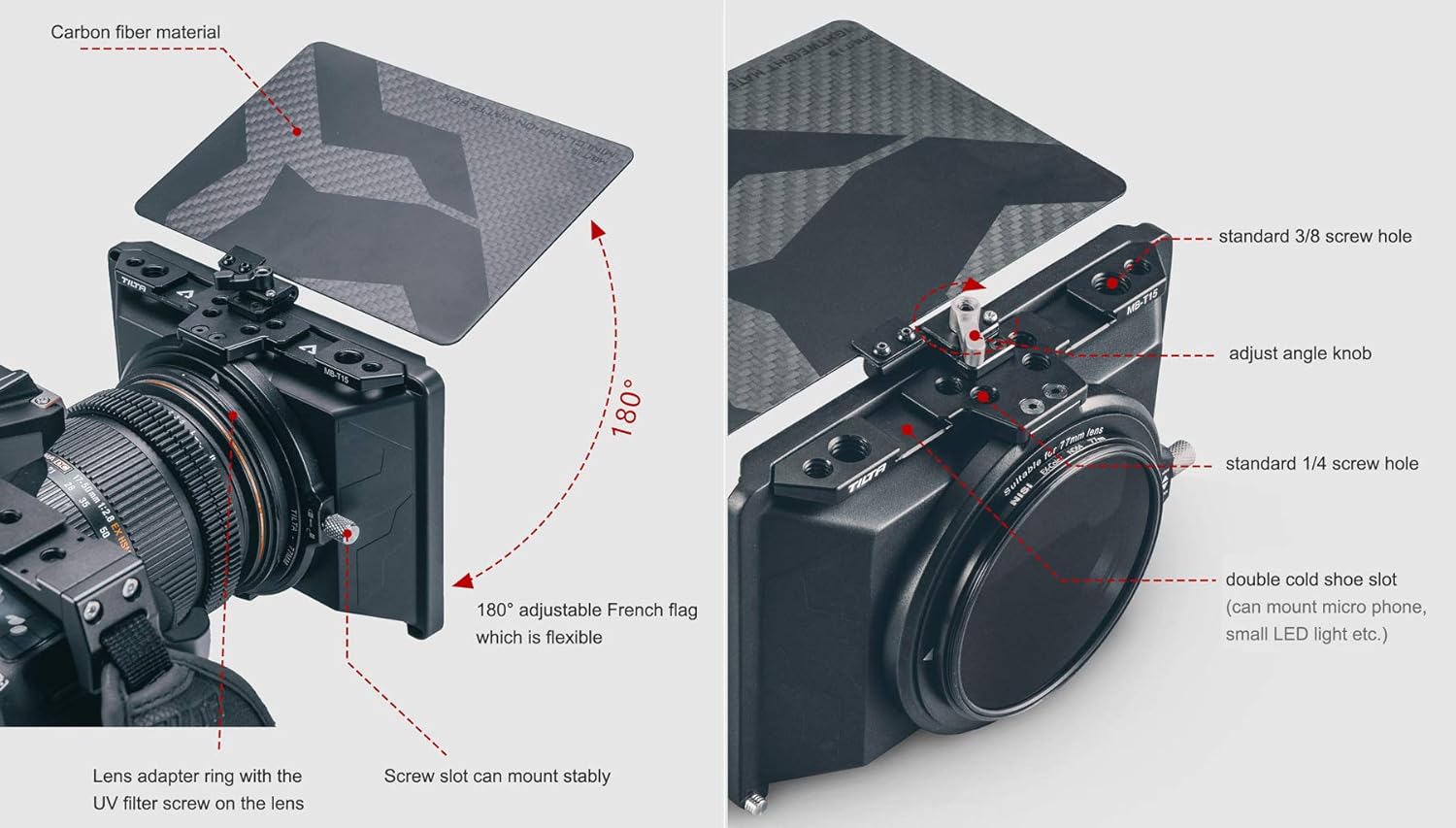 Tilta MB-T15 Tiltaing 4*5.65 Mini Matte Box - immagine 5