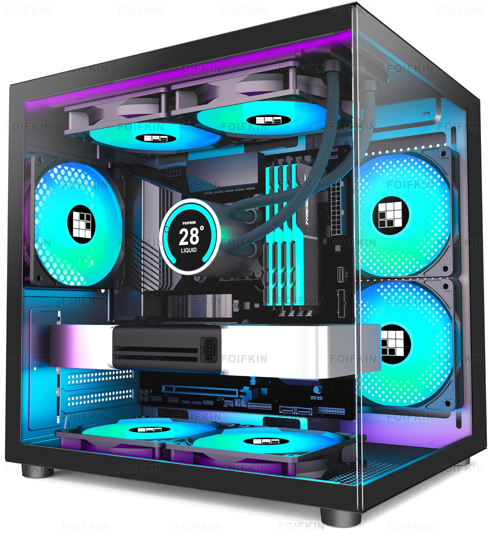 Foifkin F100 PC Case Gaming Micro ATX Nero