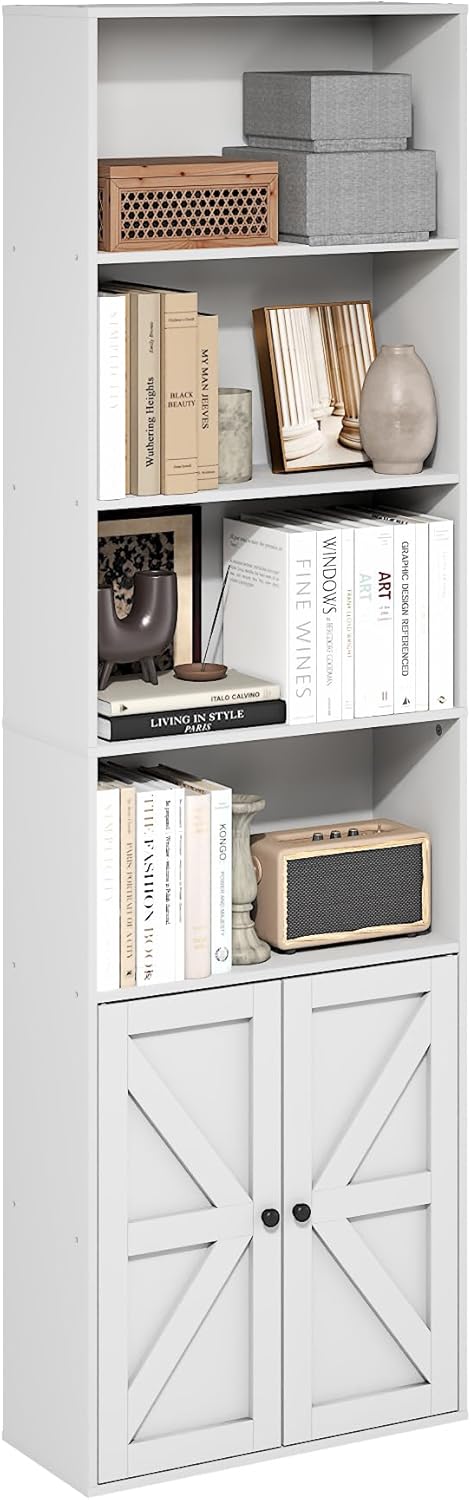 Furinno JENSEN Libreria Country 6 Ripiani, Bianco - immagine 1