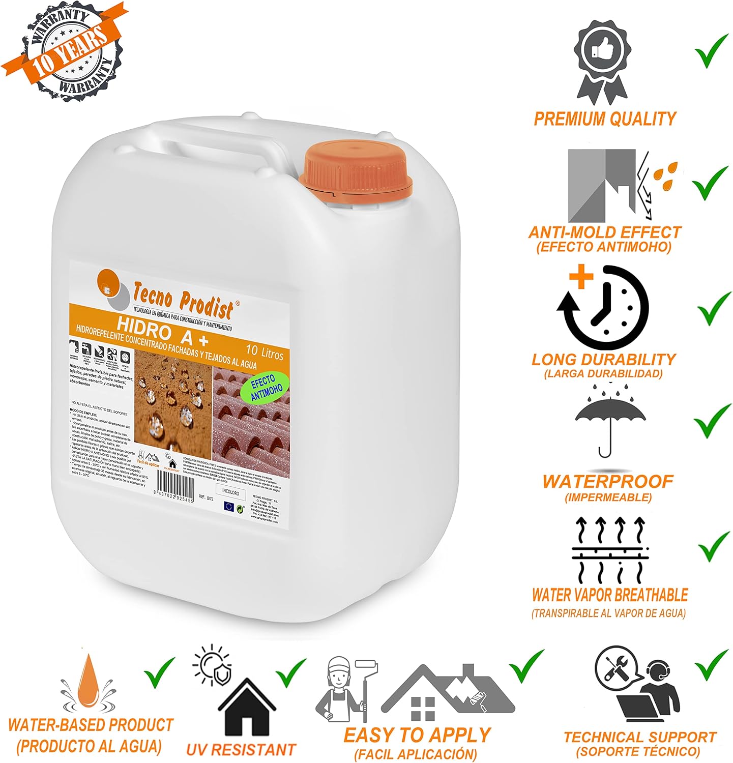 Tecno Prodist HIDRO A+ (10L) Impermeabilizzante Trasparente - immagine 2