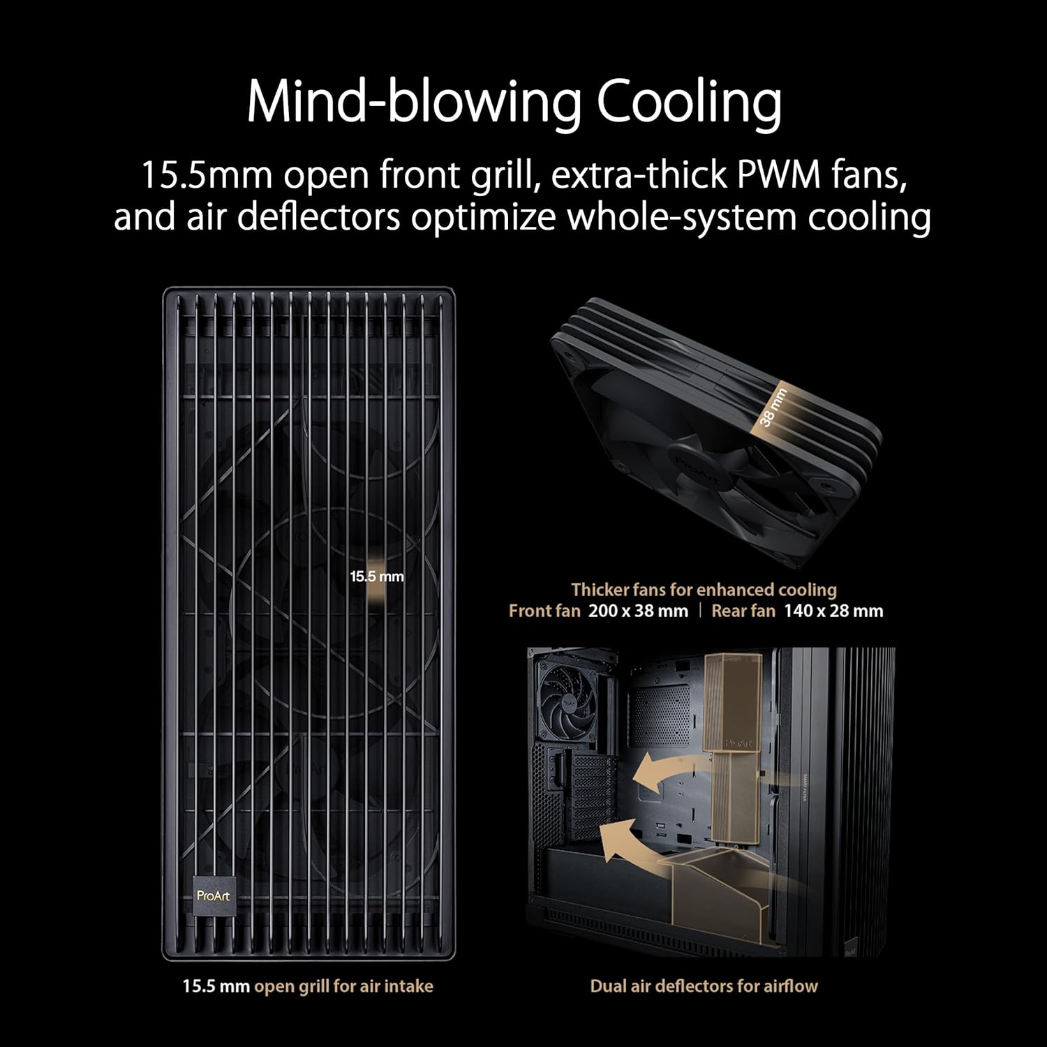 Asus PROART PA602 TG PWM BLACK Case Gaming E-ATX - immagine 2