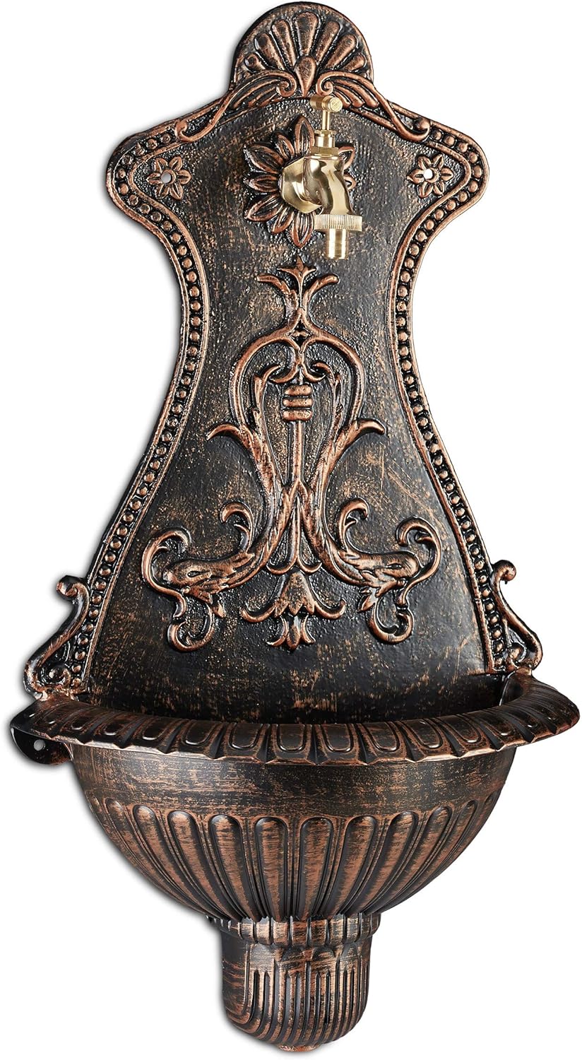 Relaxdays Fontana da Parete Giardino Stile Antico