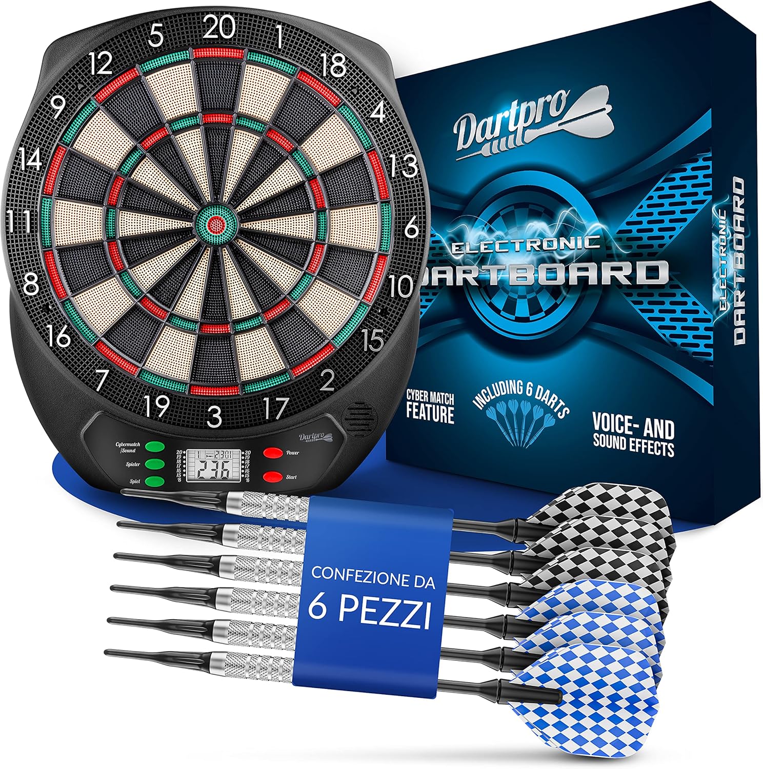 Dartpro - Bersaglio Elettronico con 6 Freccette - immagine 1