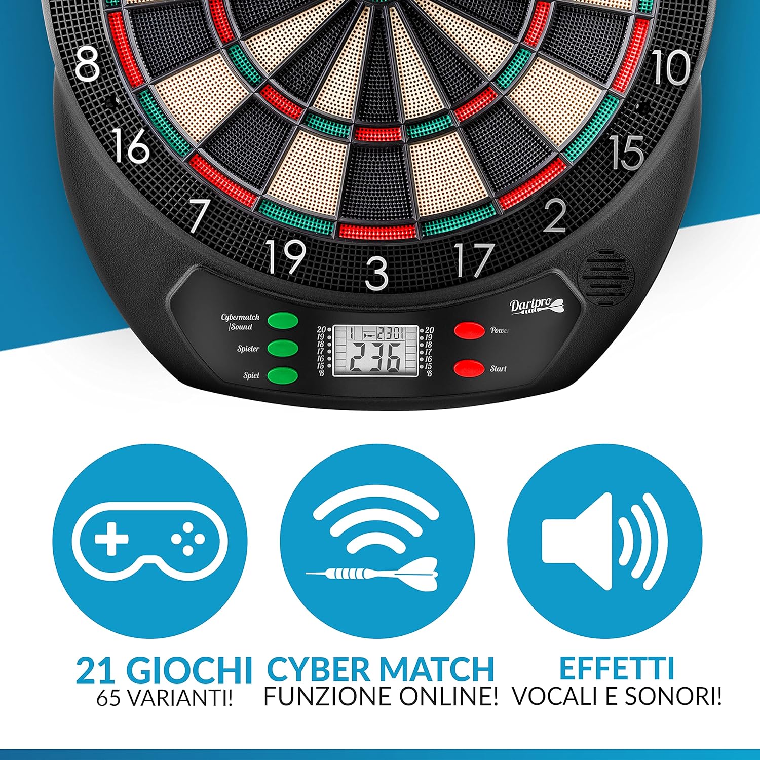 Dartpro - Bersaglio Elettronico con 6 Freccette - immagine 3